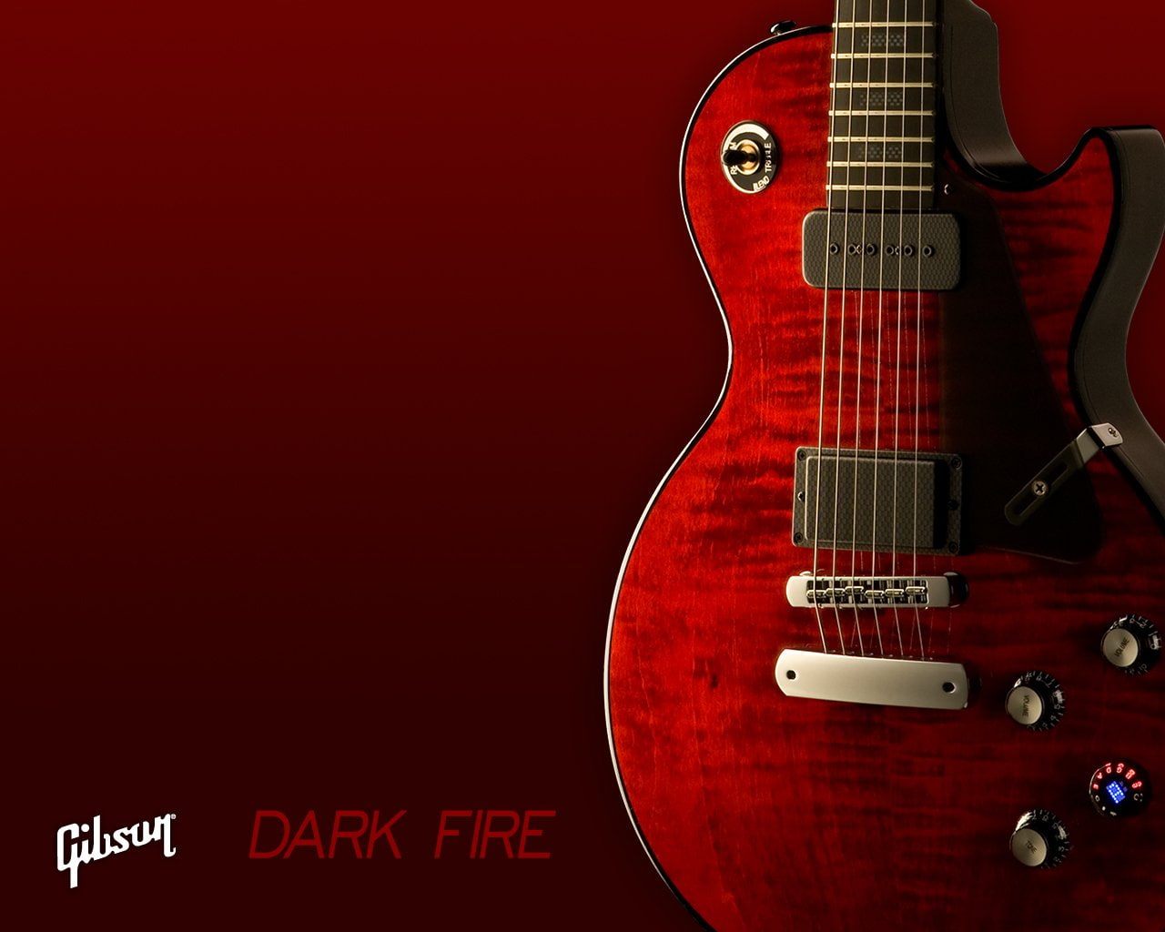 Guitar, les, red, black, Music, 720P, dark, gibson, dire, paul, HD Wallpaper