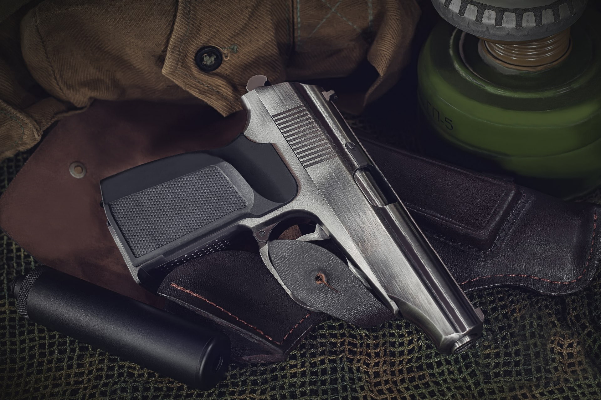 black color, social issues, Makarova, clothing, leather, pistol, security, automatic, piercing, PMM, shop, still life, Russia, 12 Pat, high angle view, HD Wallpaper