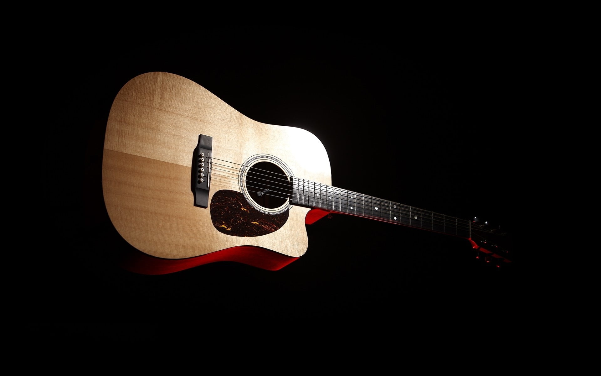 arts culture and entertainment, close-up, cut out, brown, string instrument, stage, acoustic, Music, indoors, guitar, black background, artist, playing, HD Wallpaper