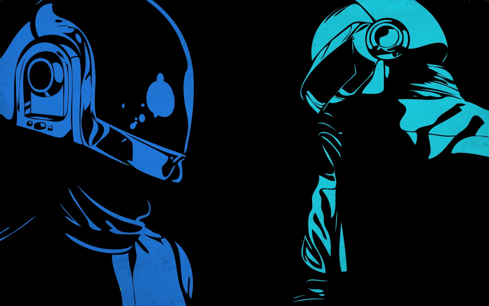 indoors, Daft Punk, night, men, representation, soldiers, black background, studio shot, blue, real people, 720P, illuminated, music, silhouette, unrecognizable person, HD Wallpaper