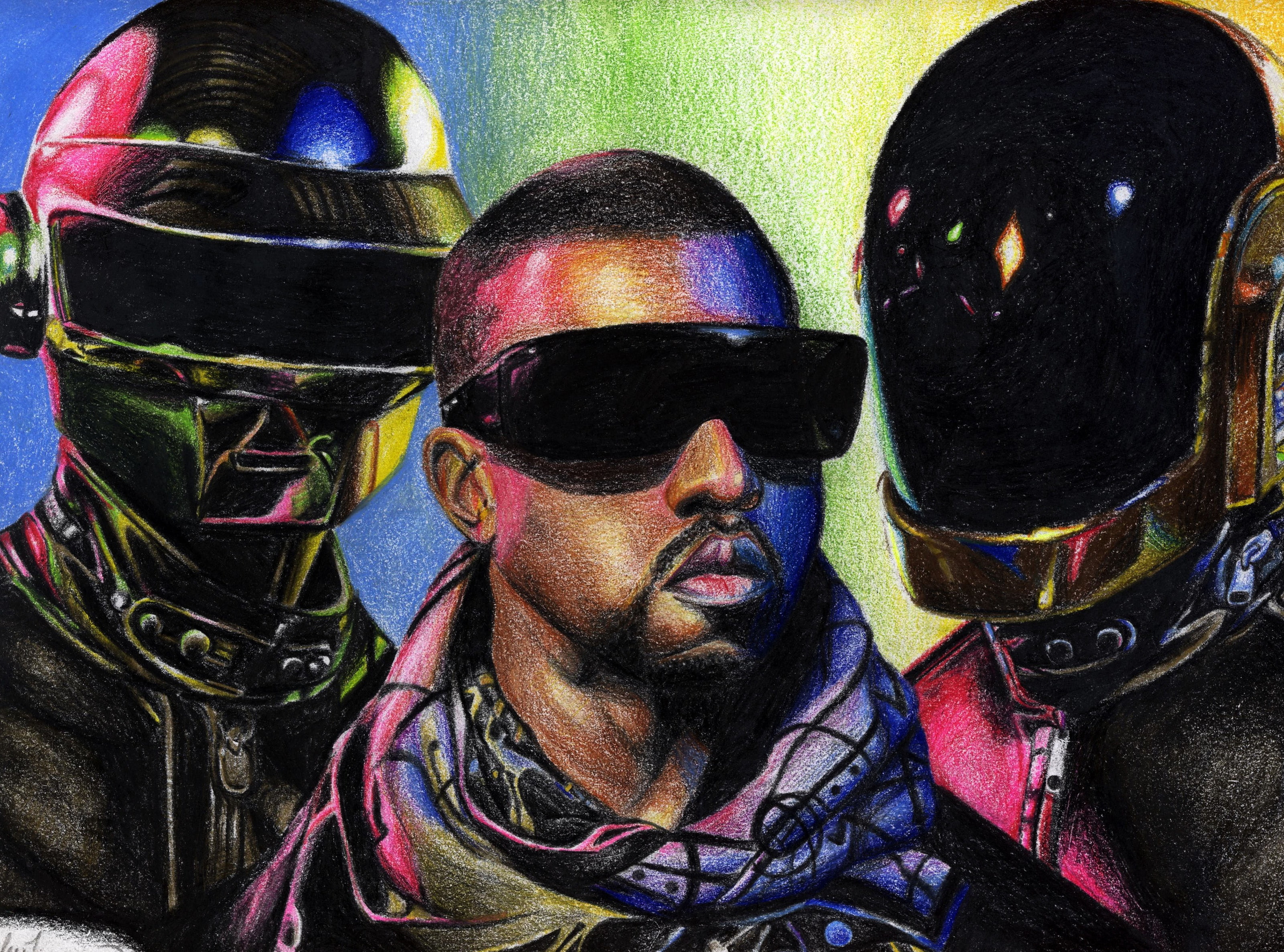 House, lifestyles, punk, daft, kanye west, mid adult, fashion, headshot, group of people, kanye, adult, easter around the world, robots, dj, multi colored, HD Wallpaper