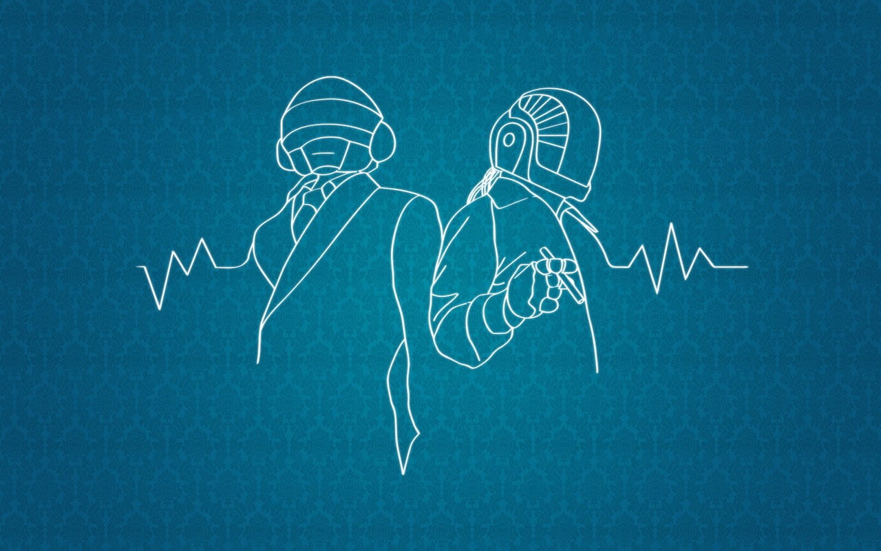 720P, blue background, person, blue, Daft Punk, human representation, colored background, people, sketch, art and craft, drawing - art product, studio shot, HD Wallpaper