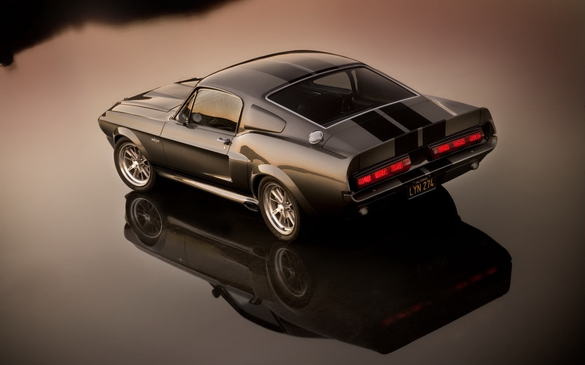 colored background, new, retro styled, metal, studio shot, design, black Color, shiny, black, mustang gt500, classic, sports Car, mode of Transport, transportation, HD Wallpaper