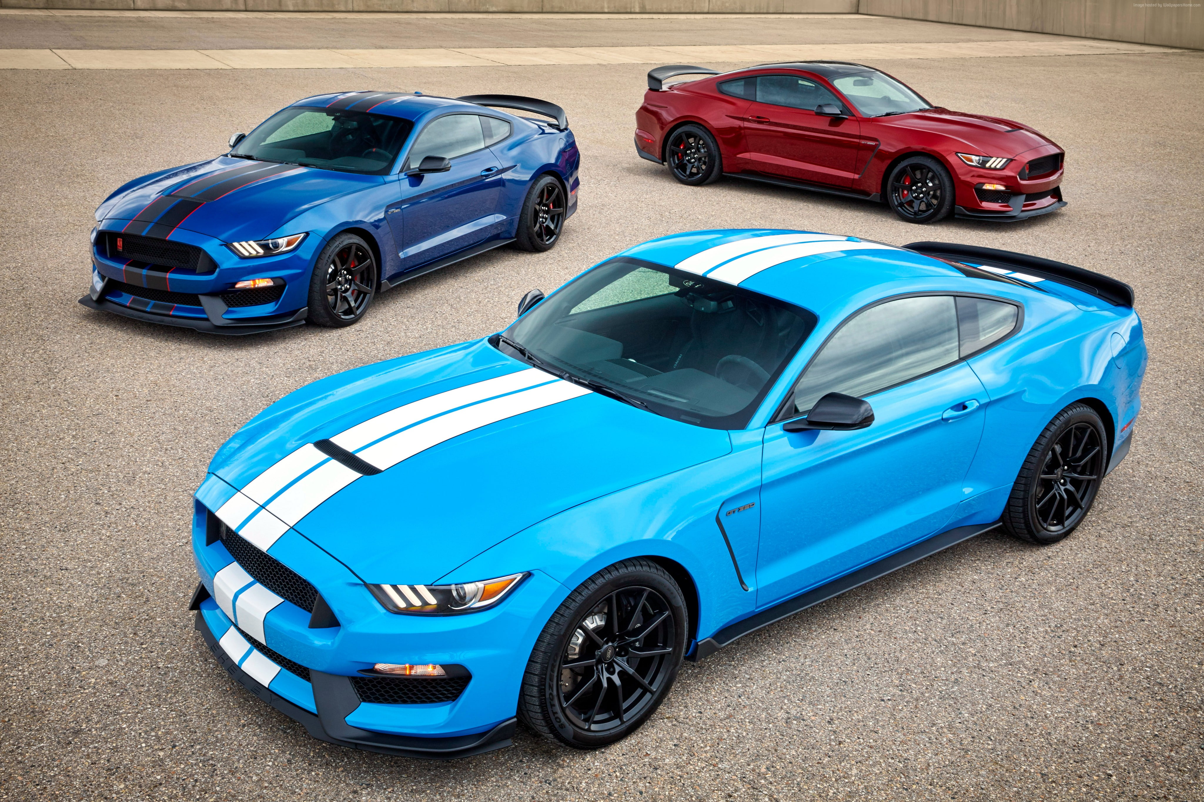 vintage car, motor vehicle, toy, transportation, shiny, convertible, blue, hardsedan, 4K, choice, muscle car, Mustang Shelby GT350, retro styled, variation, HD Wallpaper