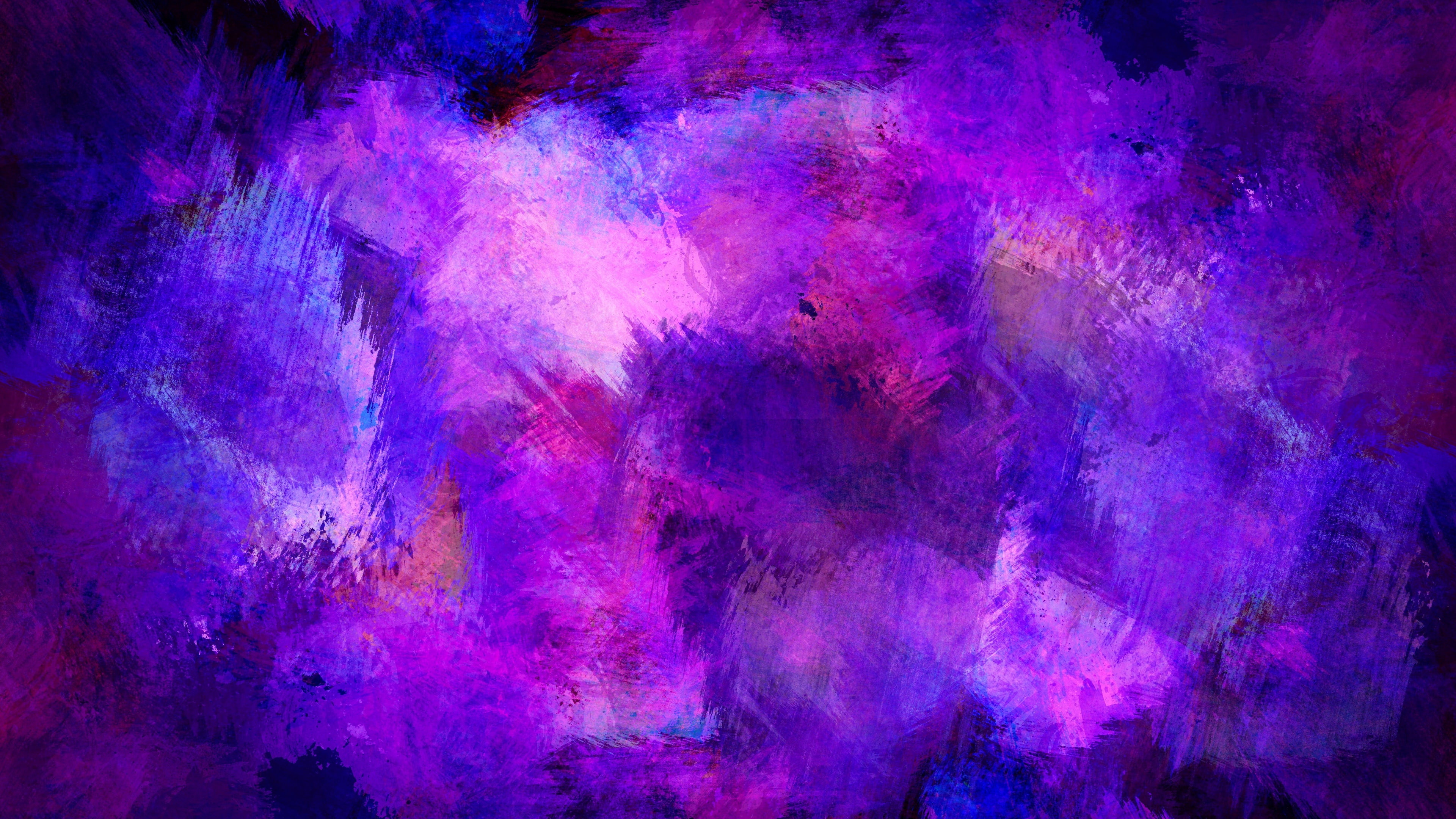 paint, abstract art, 4K, blue, purple, painting, violet, HD Wallpaper