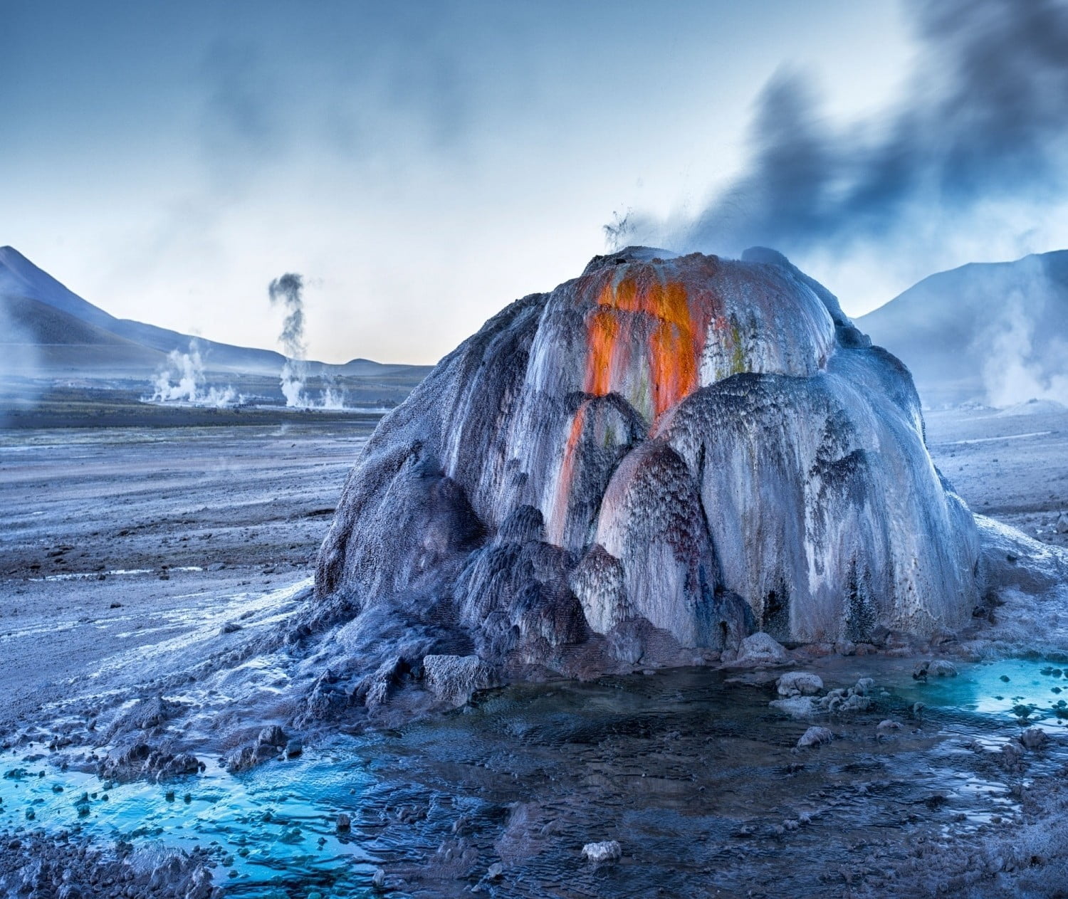 power in nature, mountains, Atacama Desert, rock, desert, day, land, geology, scenics - nature, mountain, beauty in nature, volcanic, water, cold temperature, HD Wallpaper