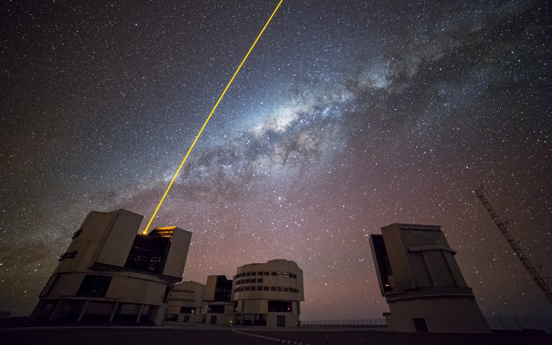 building, ALMA Observatory, universe, nature, starry night, Chile, Milky Way, Atacama Desert, space, technology, 1080P, landscape, HD Wallpaper