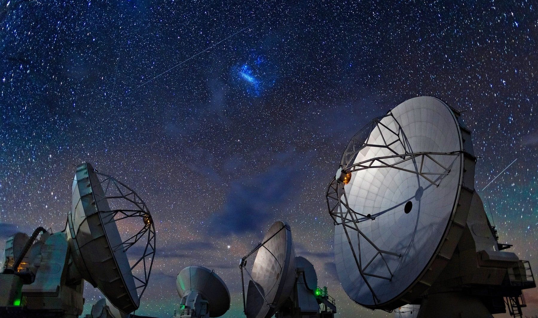 Chile, starry night, technology, space, Atacama Desert, ALMA Observatory, landscape, 720P, galaxy, HD Wallpaper