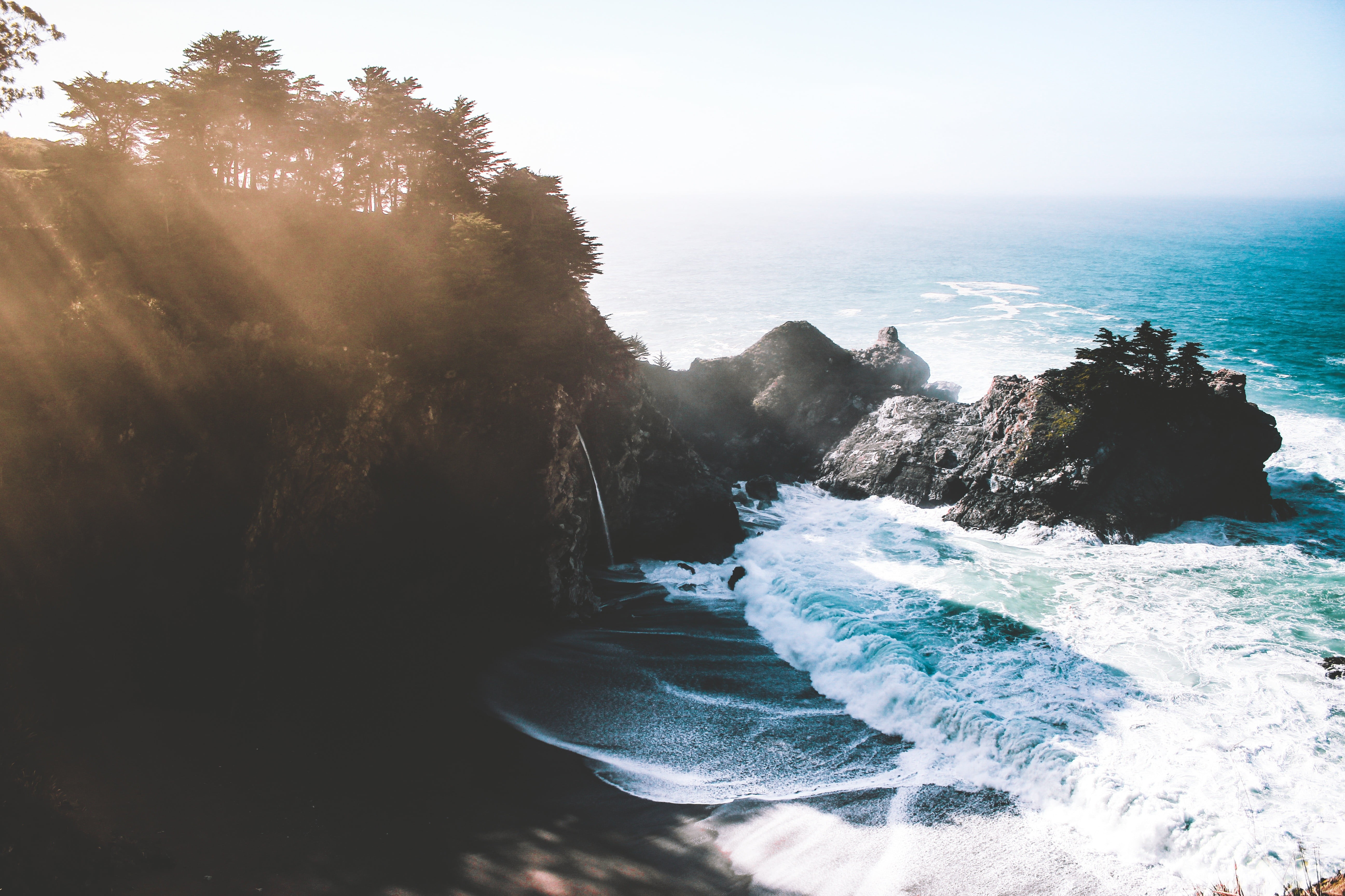 motion, tree, concrete, scenics - nature, sky, surfing, Michael Durana, white, aquatic sport, horizon over water, 5K, sea, nature, tranquility, beauty in nature, HD Wallpaper