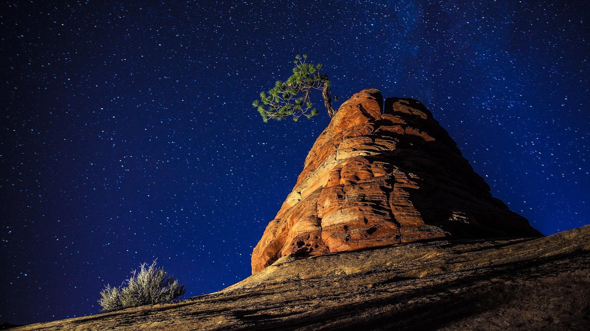 skies, night, nature, images, deserts, background, stars, landscapes, 1080P, space, HD Wallpaper