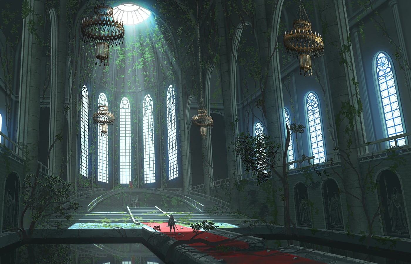 cathedral, 720P, fantasy art, HD Wallpaper