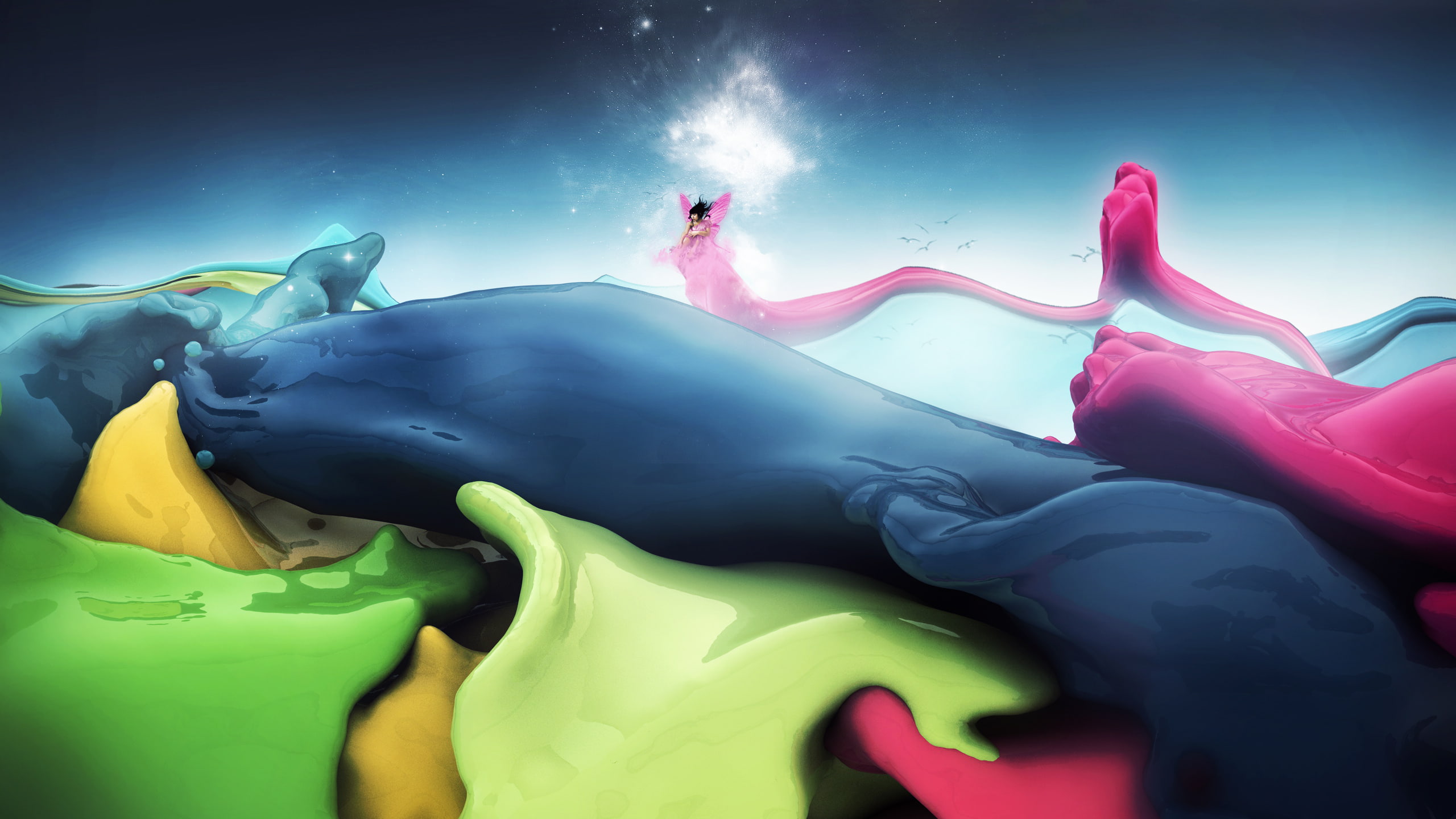 Fluid, Vivid, 2K, Colorful, HD Wallpaper