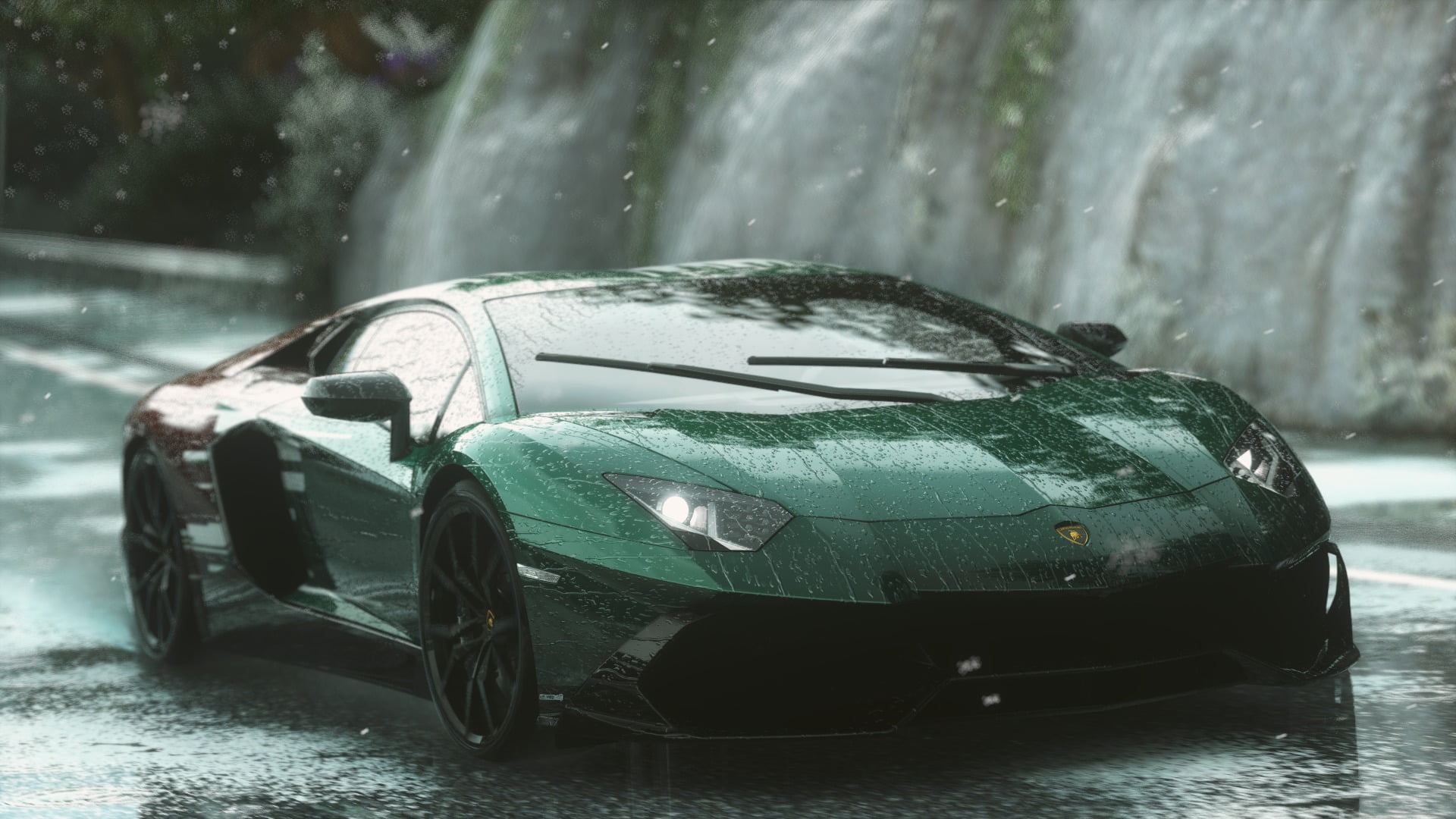 white, wet, rainy season, raindrop, outdoors, water, day, race cars, windshield, rain, no people, nature, focus on foreground, coupe, video games, retro styled, HD Wallpaper