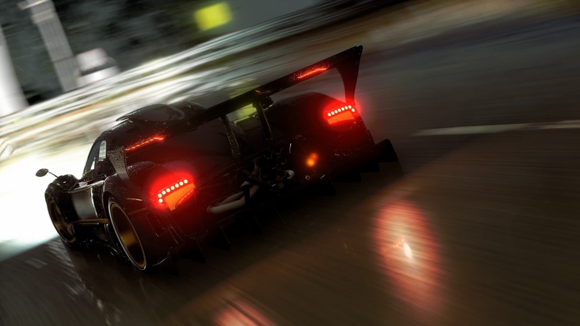 motor vehicle, Pagani, car, street, tail light, motion, illuminated, hyper, travel, black, transportation, blurred motion, lighting equipment, long exposure, HD Wallpaper