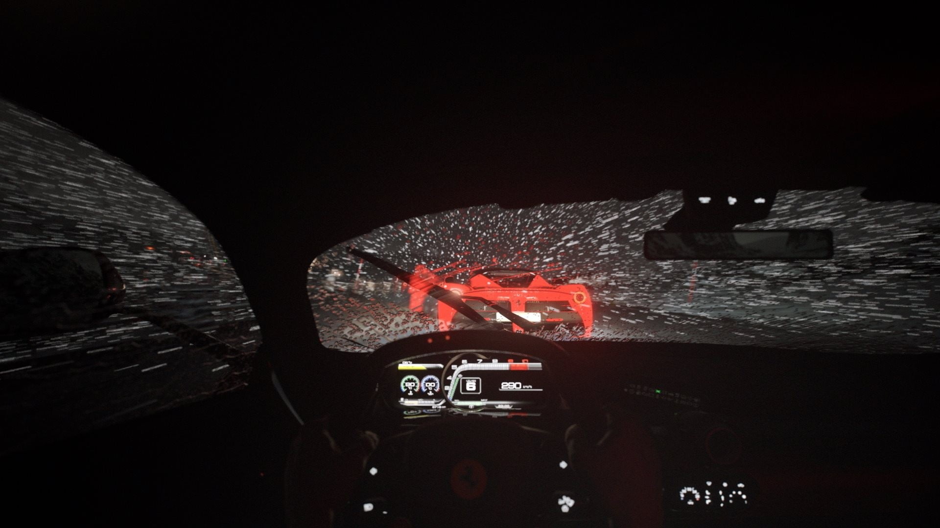 1080P, illuminated, transportation, Ferrari LaFerrari, video games, night, glowing, motor vehicle, untitled, black background, communication, close-up, HD Wallpaper