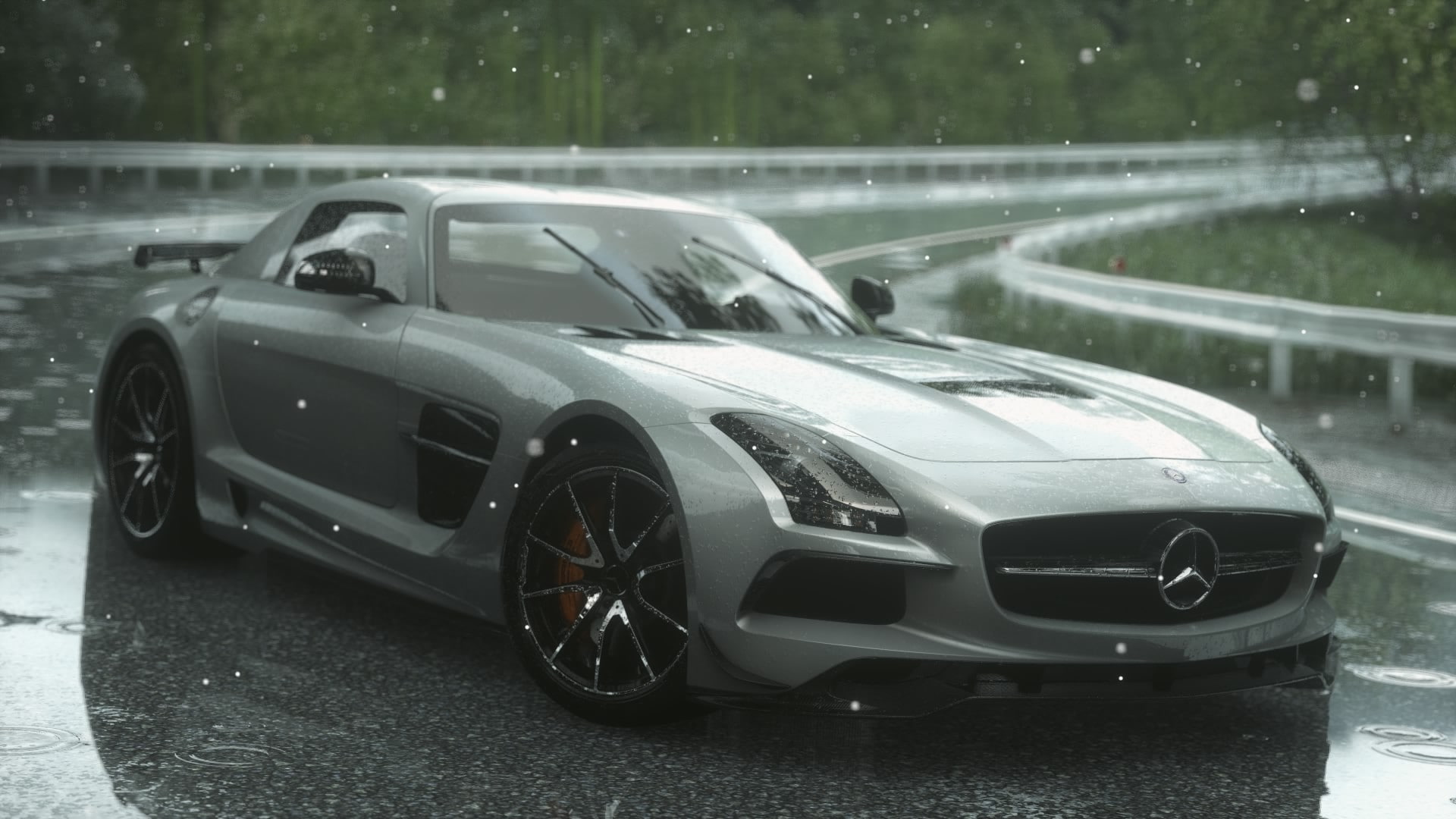 land vehicle, motor vehicle, focus on foreground, wet, rainy season, mode of transportation, luxury, nature, city, water, outdoors, Mercedes-Benz, transportation, HD Wallpaper
