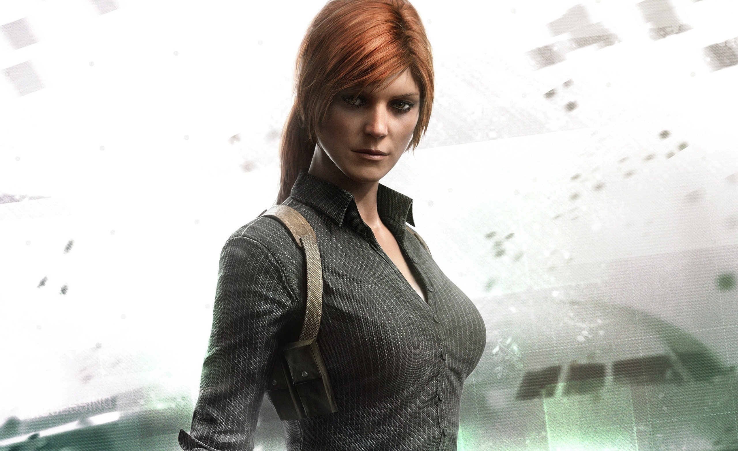waist up, CGI, adult, video games, one person, beautiful woman, young women, portrait, young adult, indoors, warm clothing, realistic, digital art, hairstyle, HD Wallpaper
