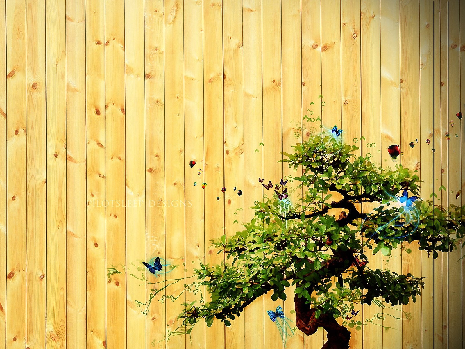 Butterfly, Images, 720P, brown, plant, Creative, Tree, bonsai, HD Wallpaper