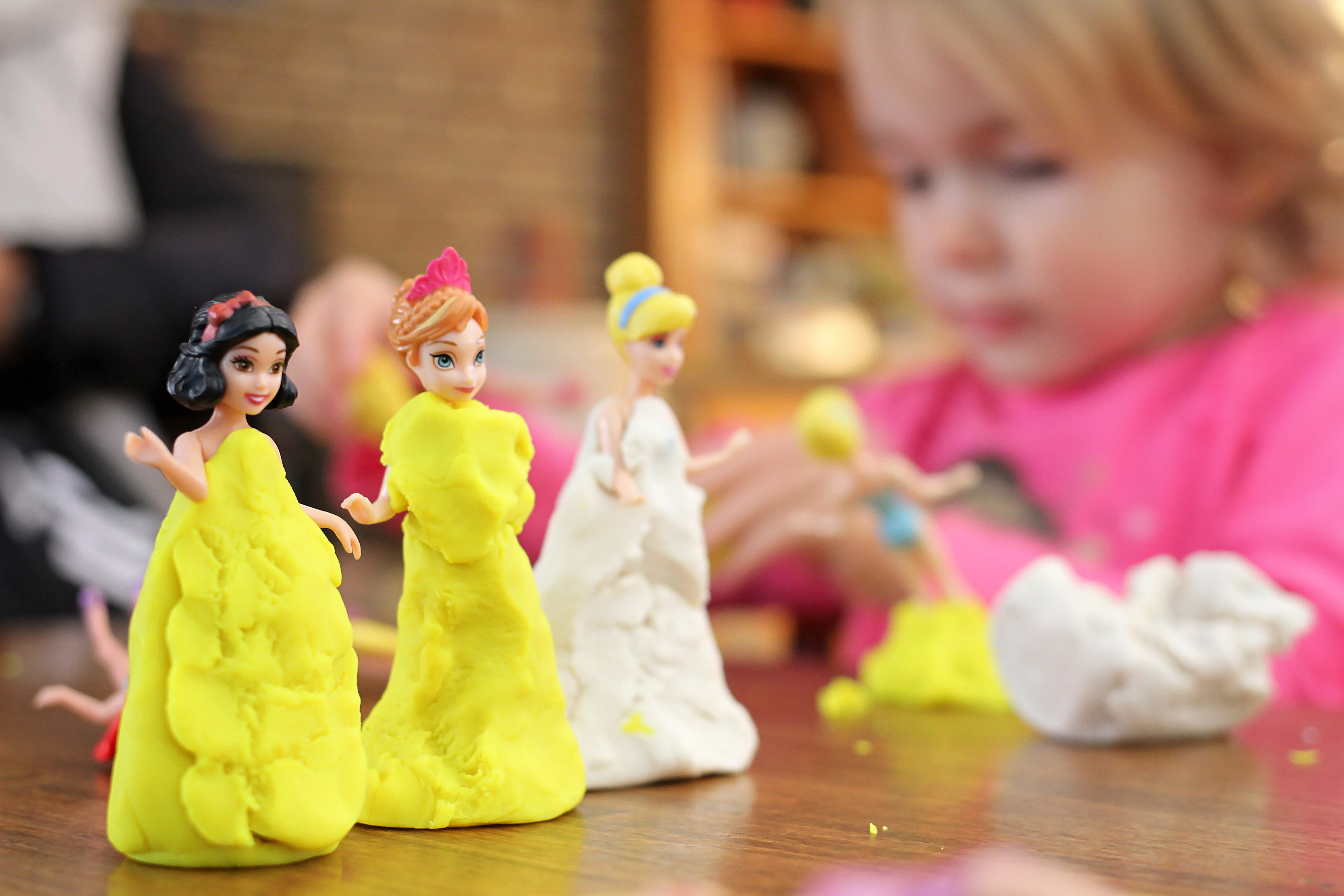 indoors, portrait, toddler, adorable, celebration, preschool student, princess, clay, table, fun, girl, adolescence, emotion, cute, innocence, toy, females, HD Wallpaper