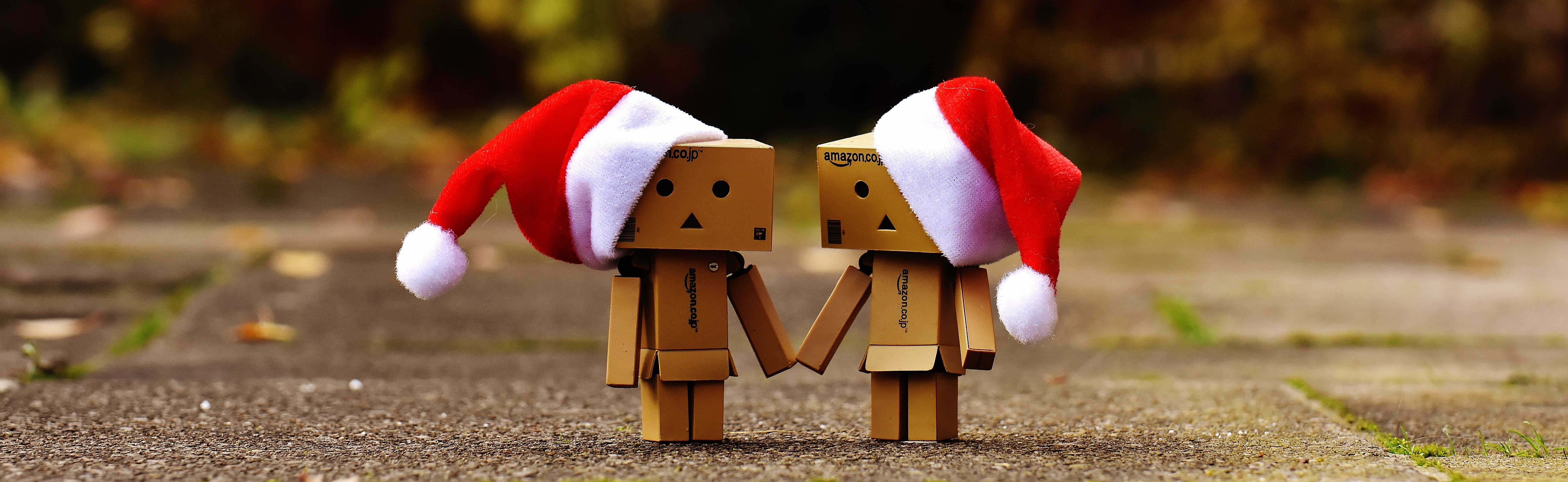 firs, humor, made, festival, together, childhood, costume, banner, hat, creativity, send, danbo, dressing up, two, figure, cardboard, packages, focus, santa, HD Wallpaper