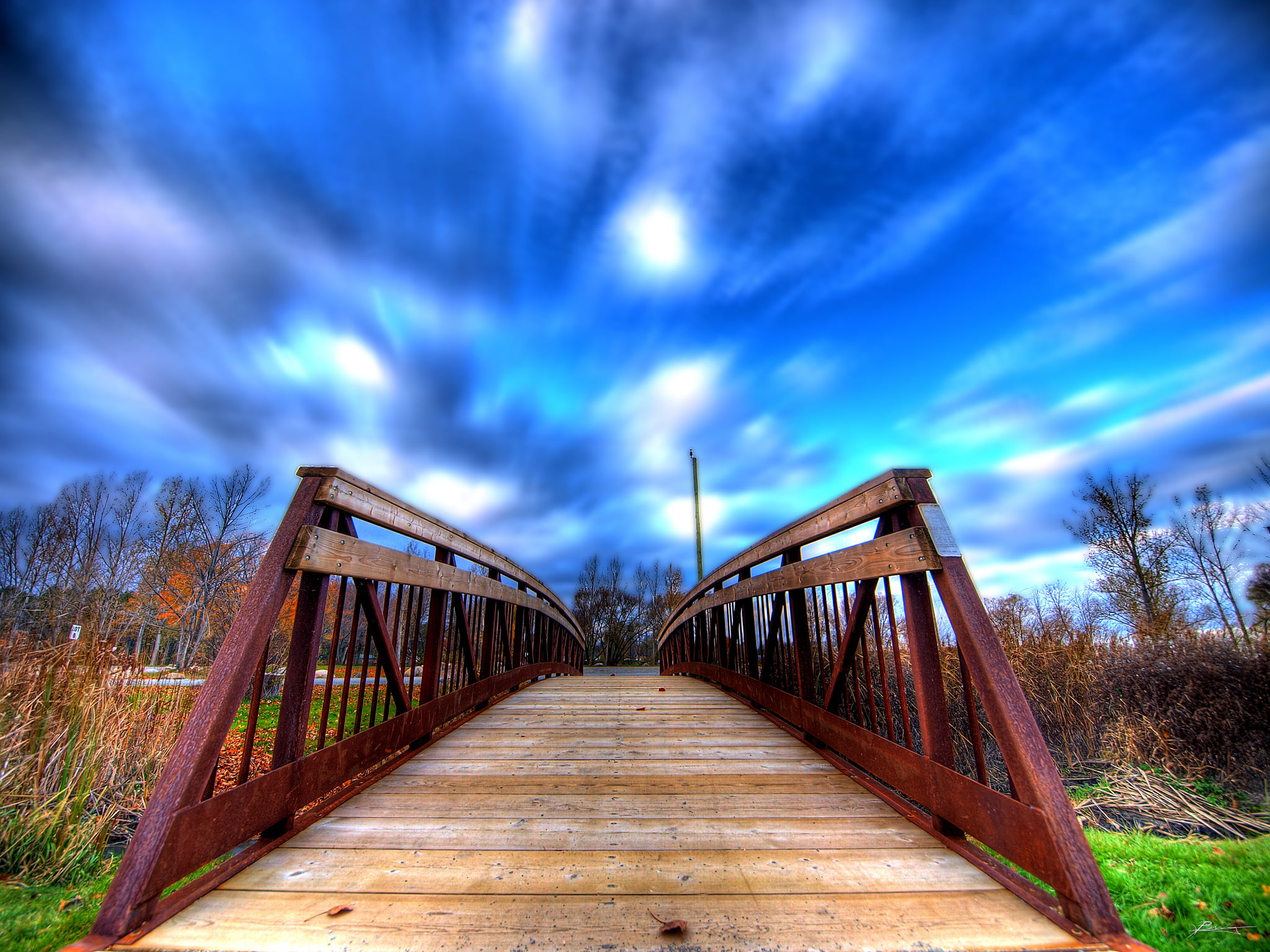 bridge, pages, beauty, yahoo, thumb, timelapse, color, 1080P, footpath, scenics, bridge - Man Made Structure, landscape, exposure, brown, dex, tree, trees, HD Wallpaper
