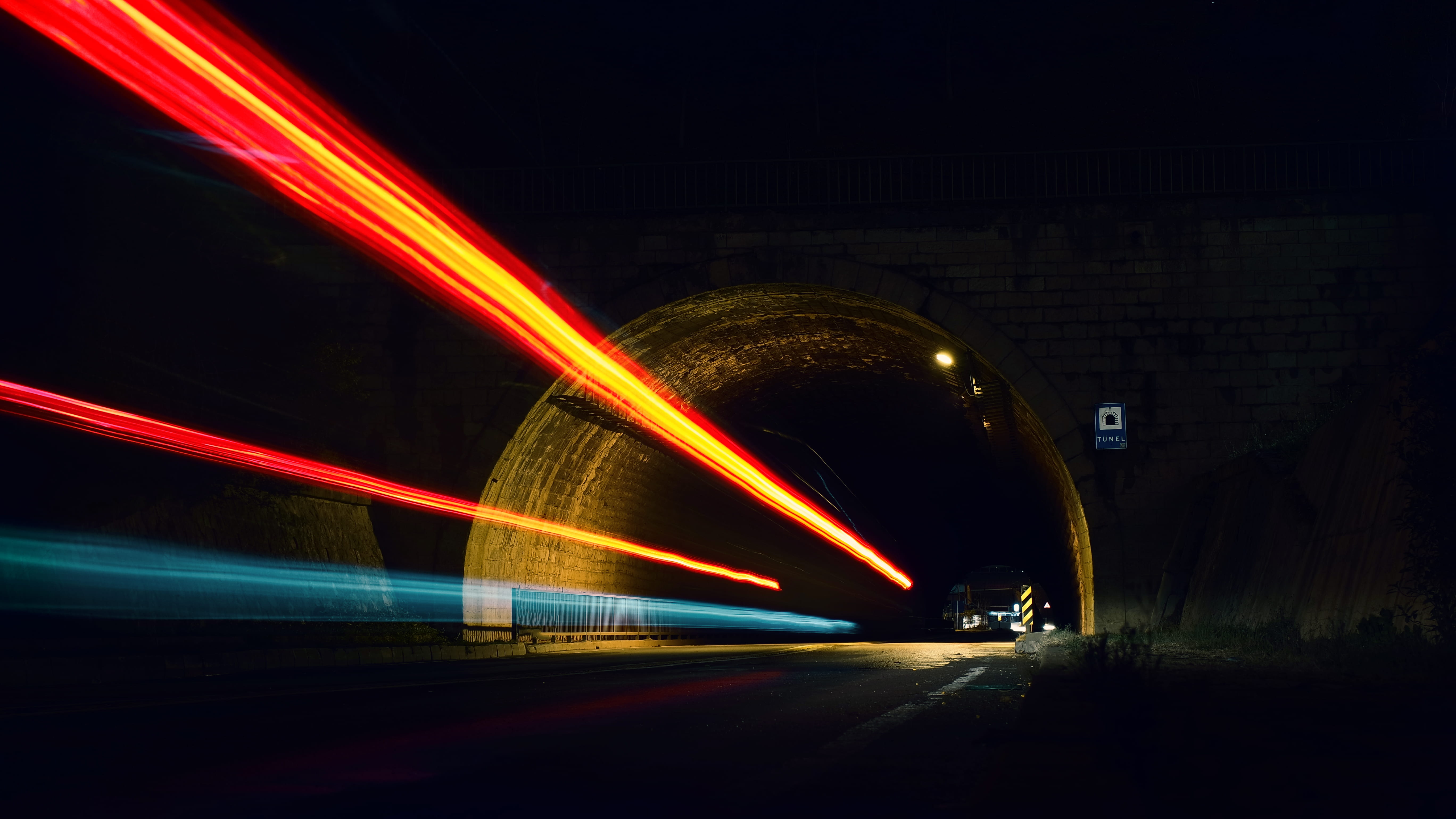 light trail, evening, blur, photo, expressway, highway, no people, city, tunnel, night, travel, time, land vehicle, motor vehicle, mode of transportation, HD Wallpaper