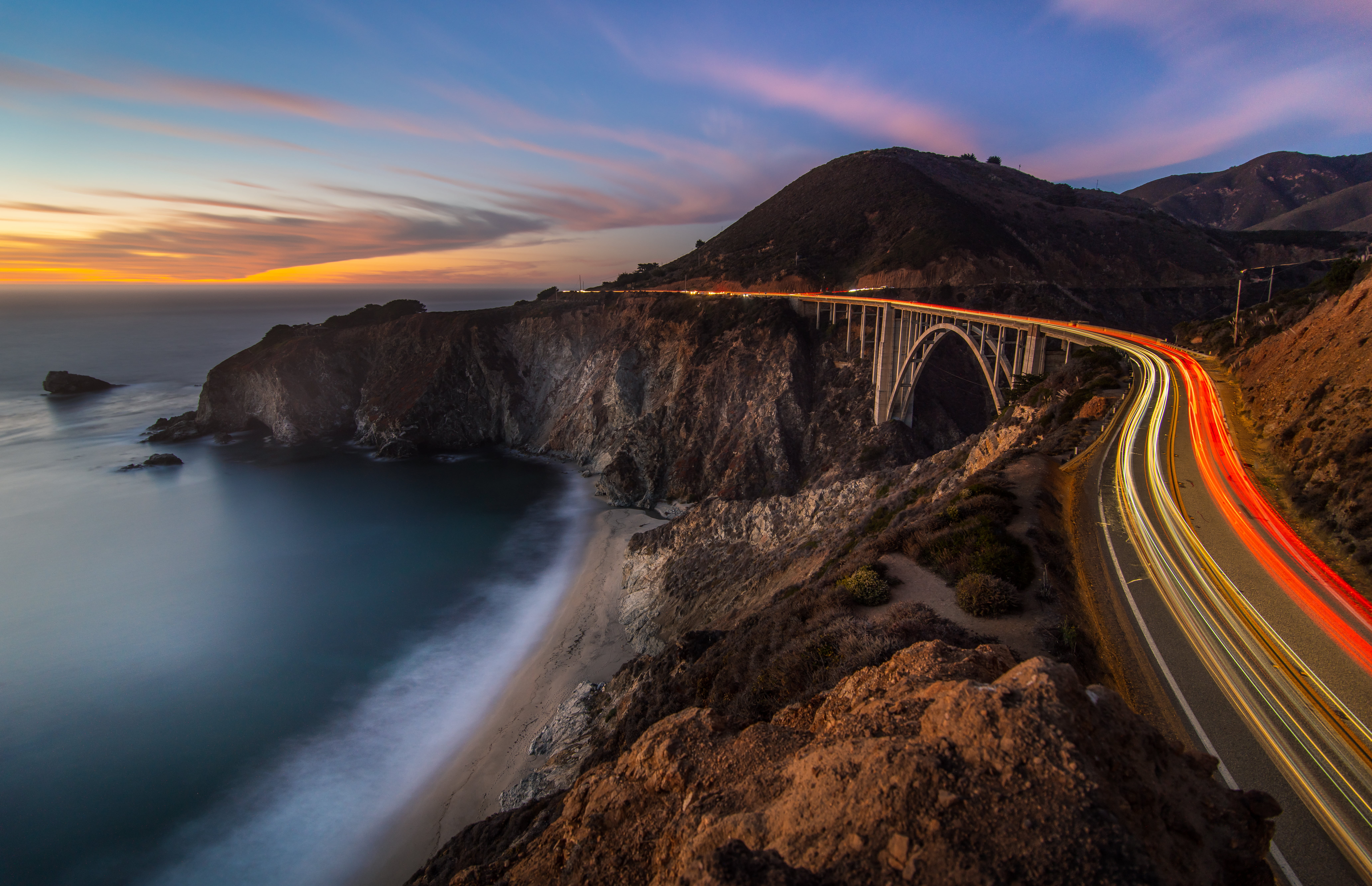 Time-Lapse, California, 8K, Highway, Bixby Creek Bridge, Photography, HD Wallpaper