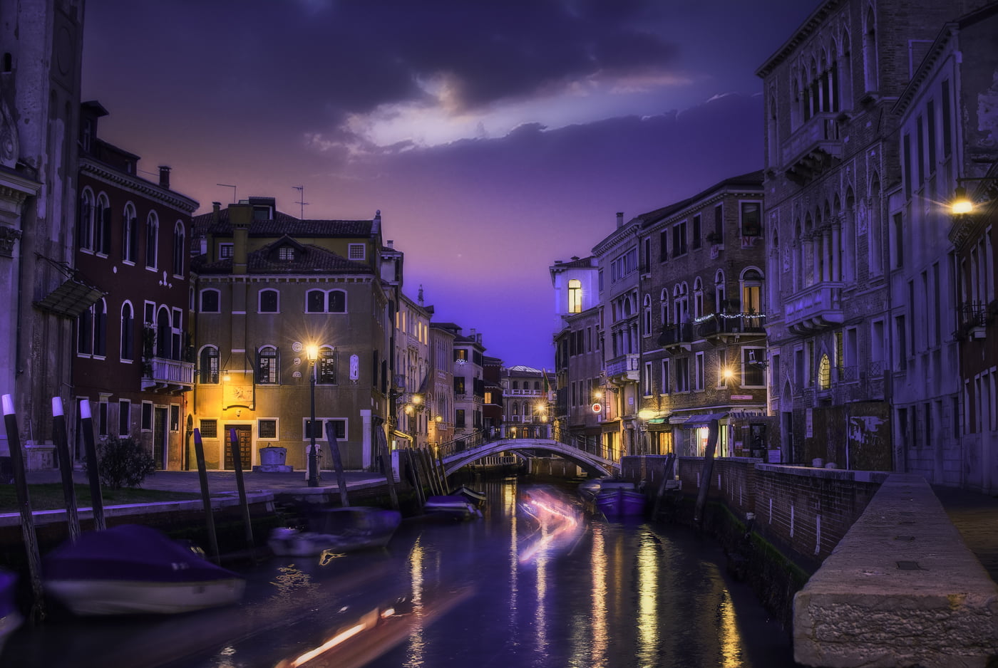 architecture, lapse, photo, illuminated, time, street, water, Venice, white, village, travel, 720P, tourism, town, urban Scene, concrete, dusk, Sunset, HD Wallpaper