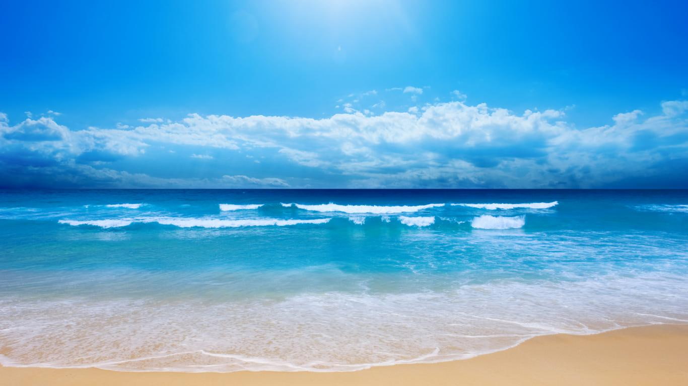 clouds, waves, 720P, ocean, nature, beach, sky, HD Wallpaper