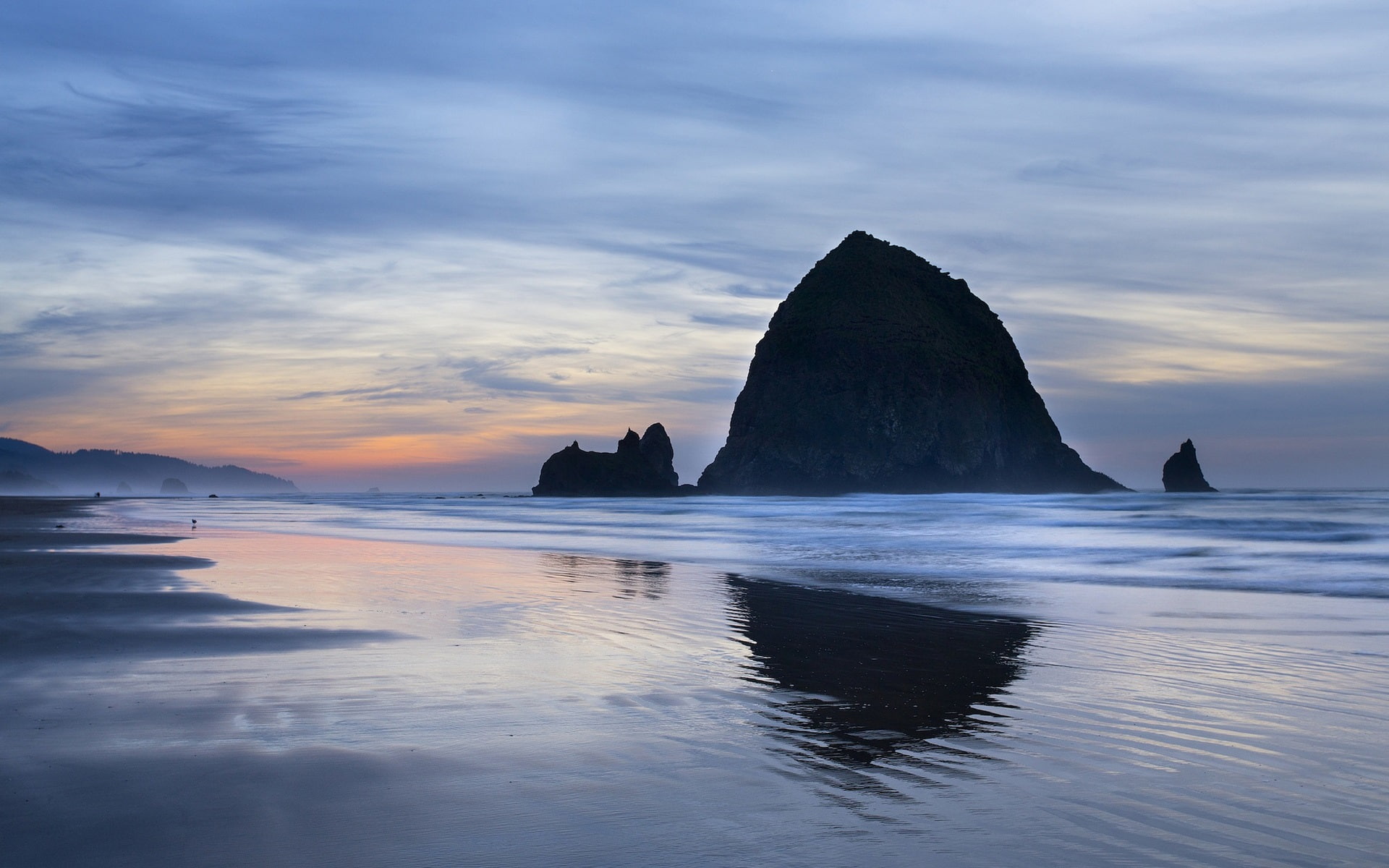 Clouds, Sky, USA, Rocks, Coast, Ocean, 1080P, Oregon, Evening, HD Wallpaper
