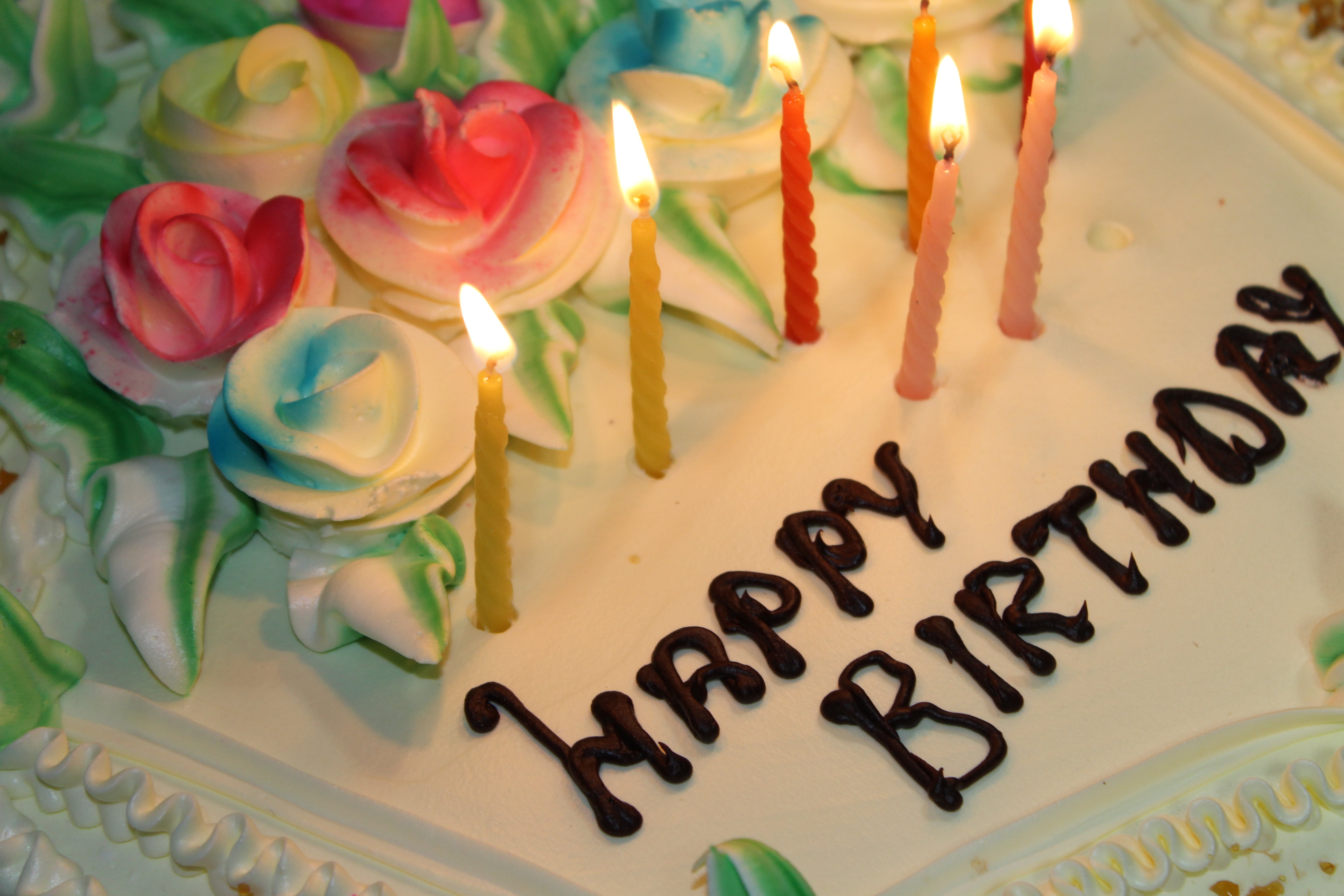 party, 5K, candle, flowers, flame, table, burning, dessert, fire, happy, celebration, beauty in nature, rose, indoors, food, sweet, event, western script, HD Wallpaper