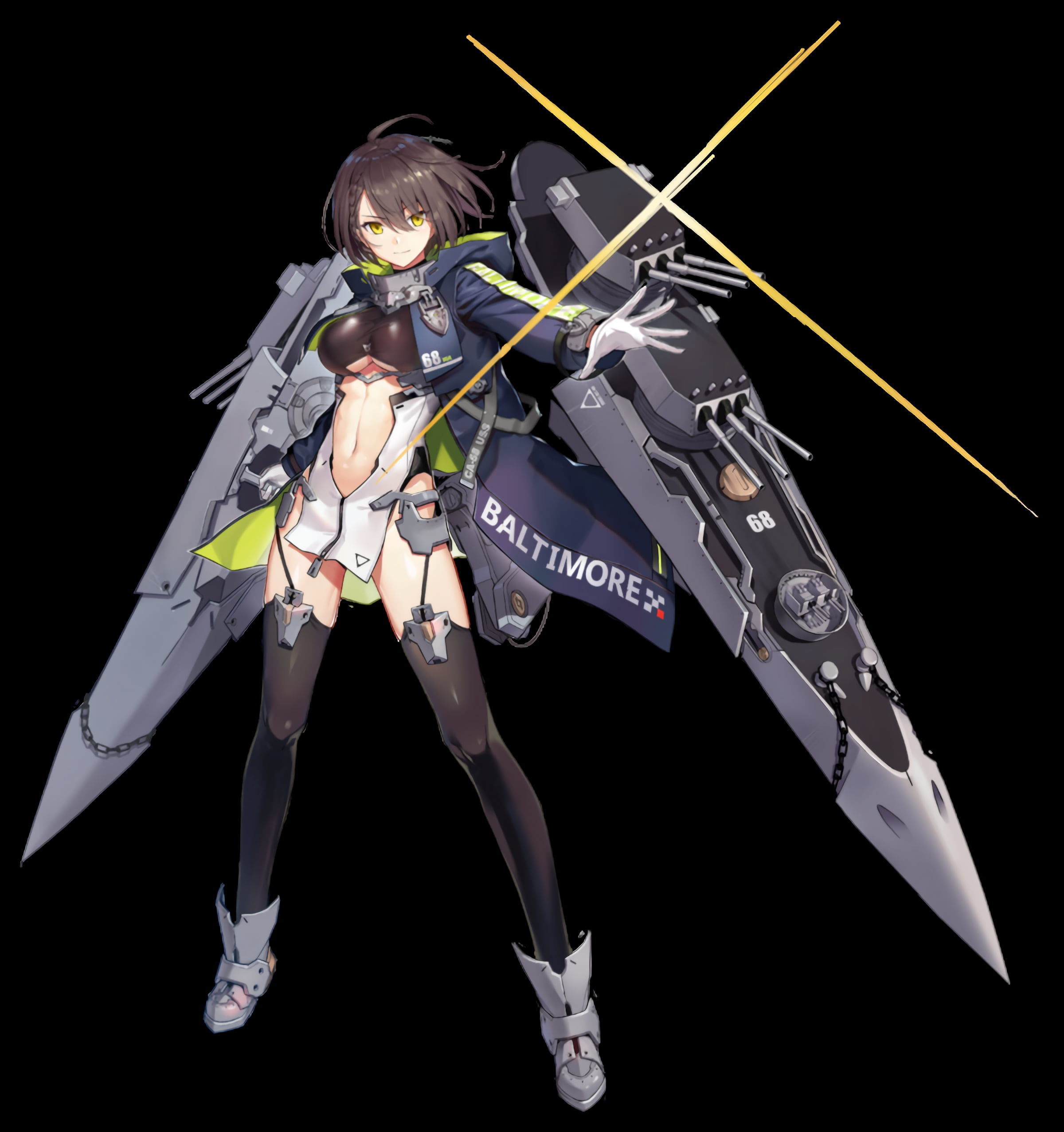 upscaled, 1080P, transparent background, Azur Lane, ship, Baltimore (Azur Lane), anime, anime girls, Phone HD Wallpaper