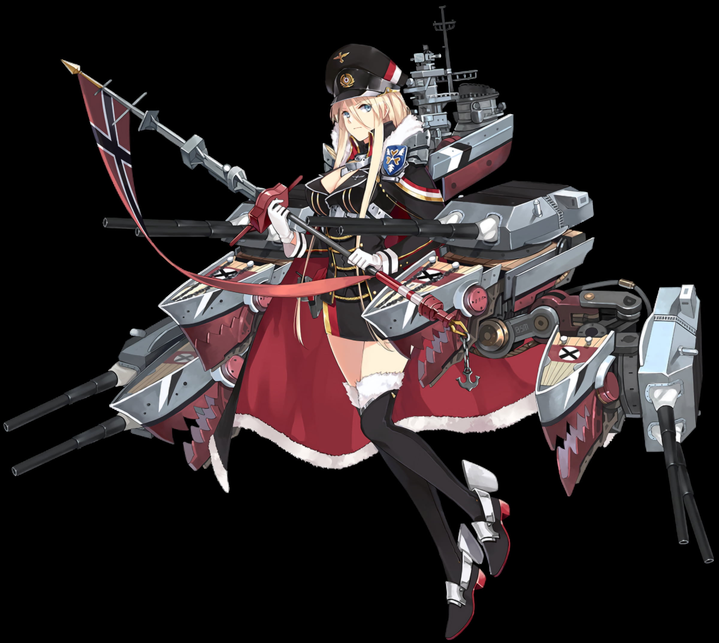 Azur Lane, Bismark (Azur Lane), 1080P, anime girls, transparent background, upscaled, ship, anime, HD Wallpaper