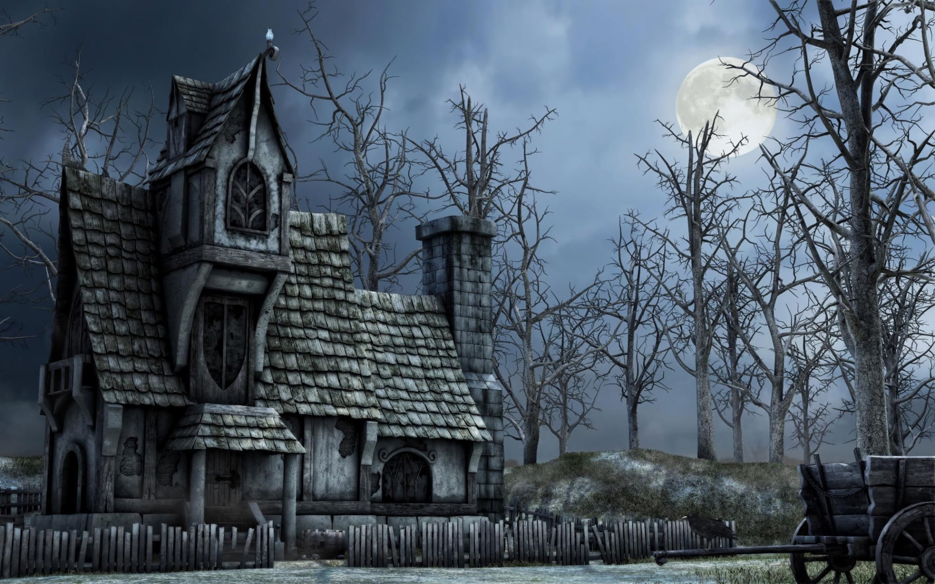 Haunted, Artistic, Abandoned, Dark, 1080P, House, Fantasy, HD Wallpaper