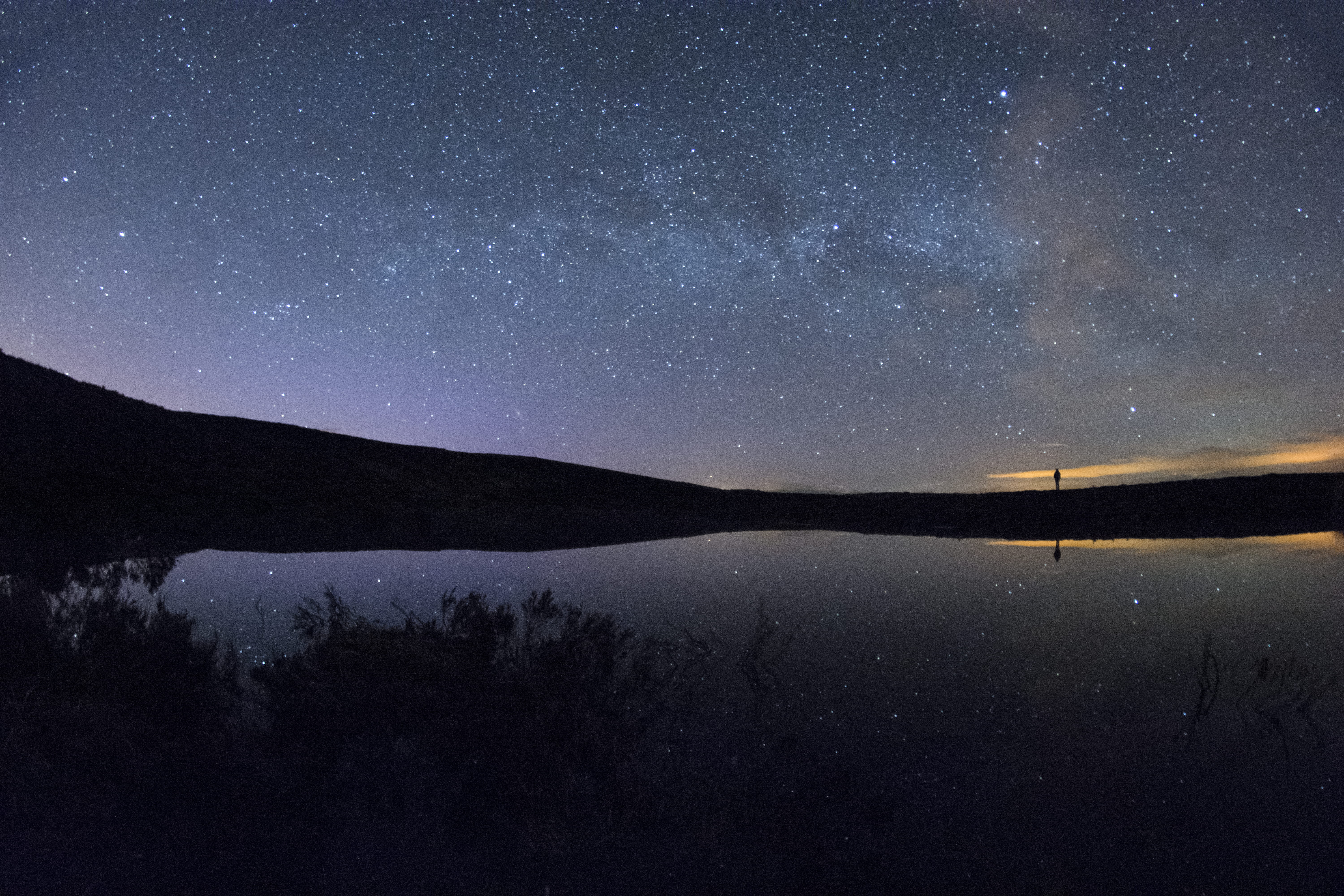 nightsky, loch, united kingdom, reflection, universe, star - space, uk, infinity, mountain, constellation, milky way, tranquil scene, scotland, nature, HD Wallpaper