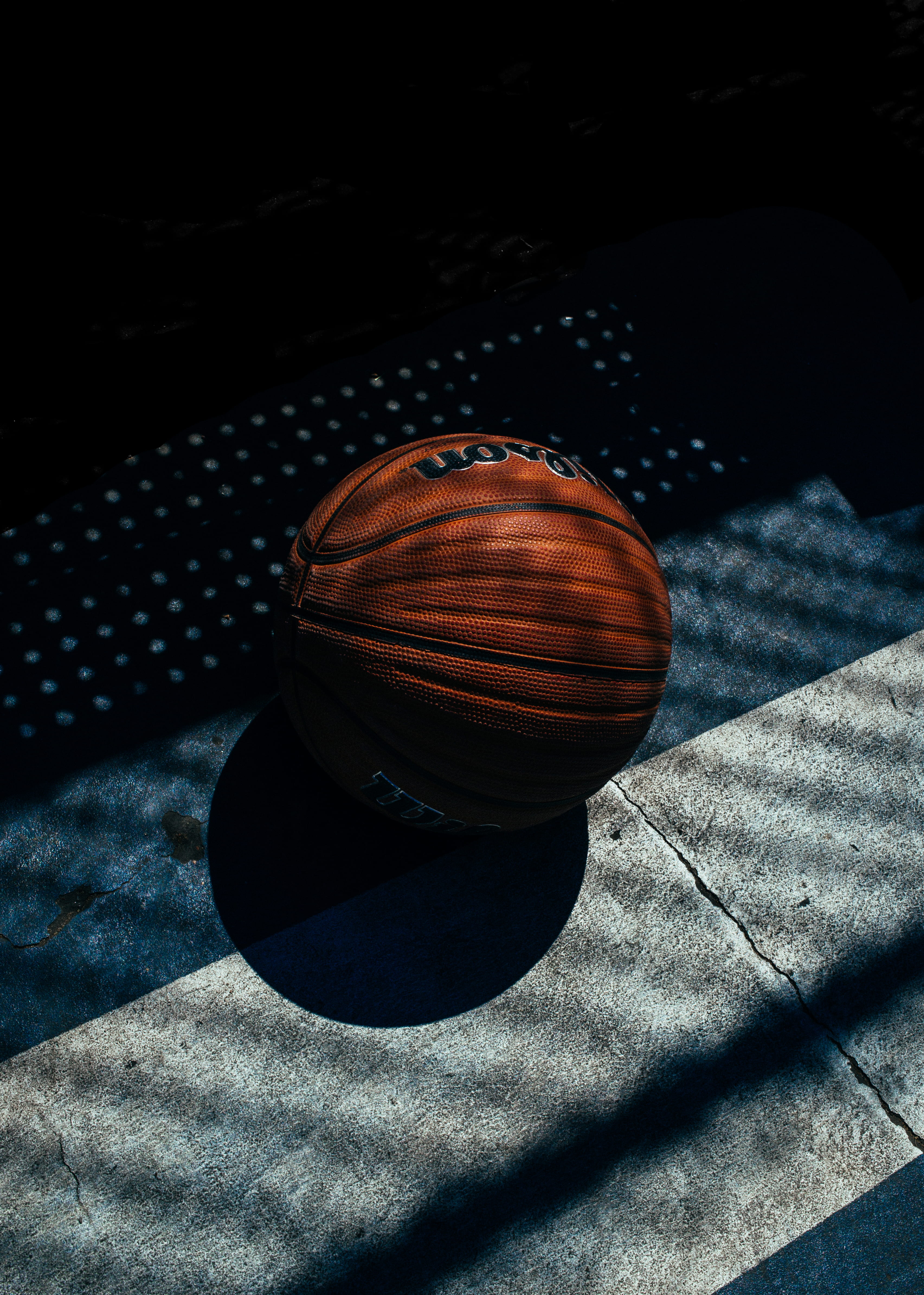 day, court, still life, exercise, textile, wilson, ball, sphere, shape, single object, leather, nature, game, shadow, nba, pattern, basketball - sport, Phone HD Wallpaper