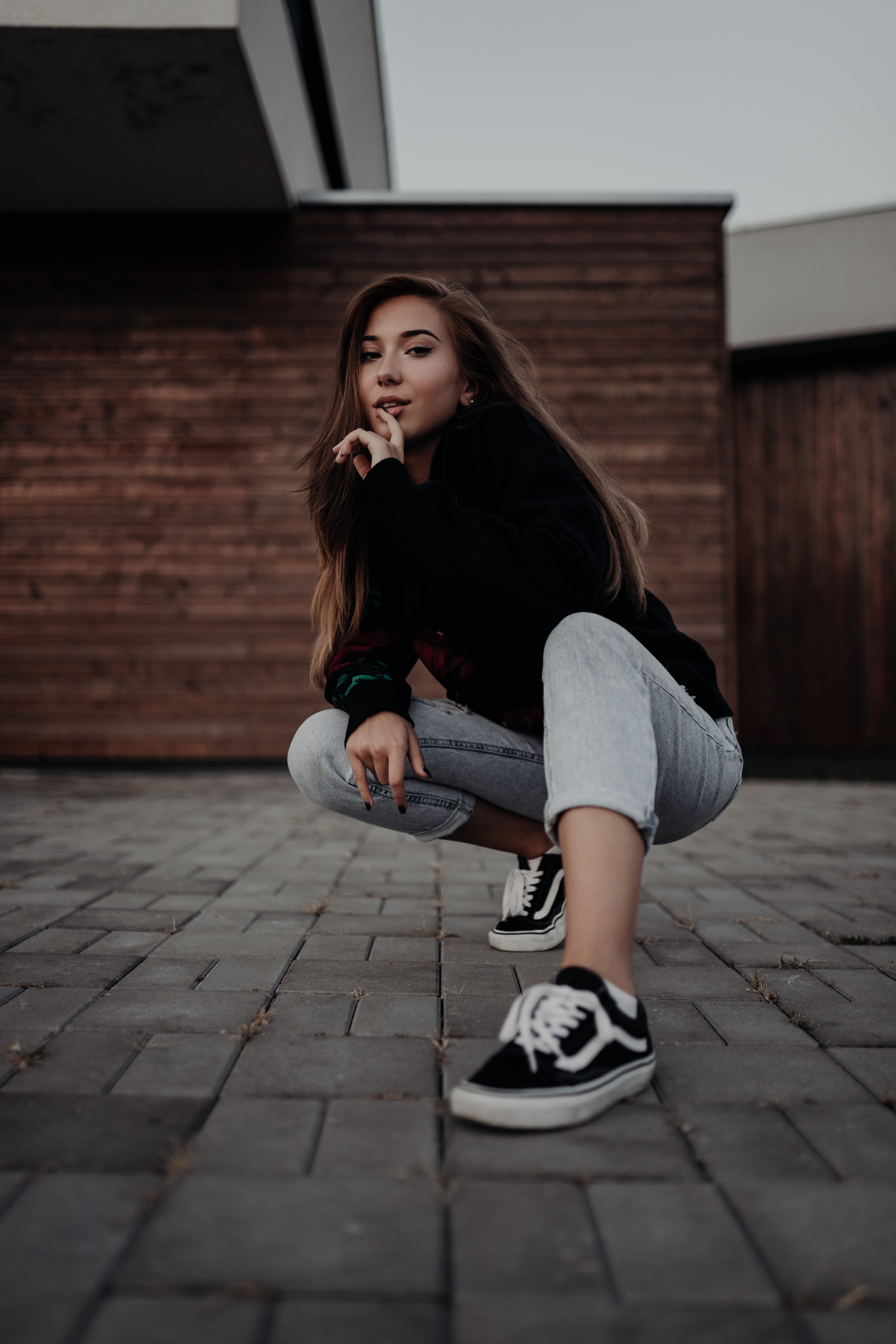 adult, casual Clothing, supreme, denim, loneliness, lifestyles, cute, fashion, people, urban Scene, sitting, bokeh, looking, black, teenager, one Person, Phone HD Wallpaper