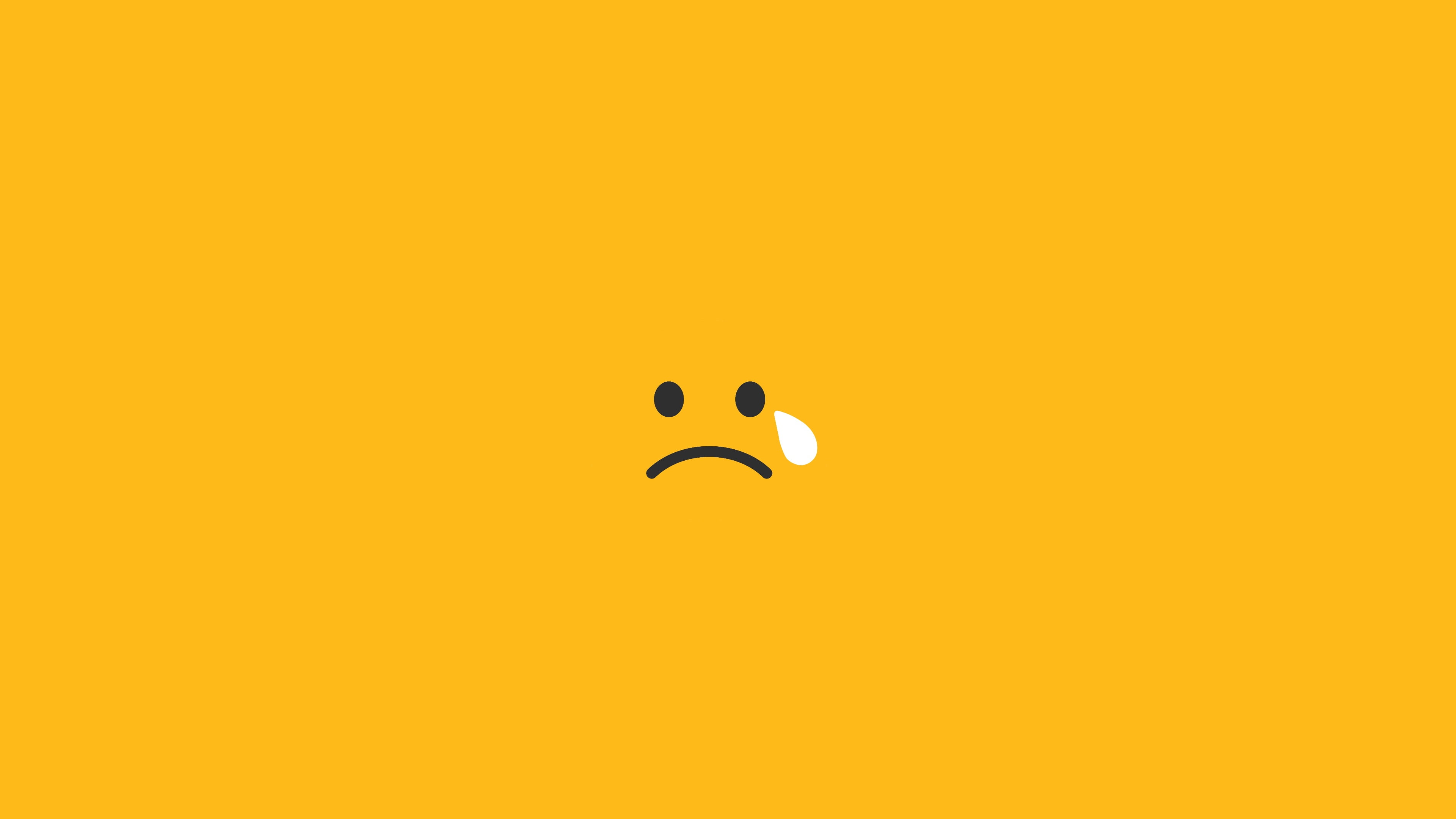 4K, copy space, sky, directly above, emotion, orange color, outdoors, mid-air, nature, simplicity, flying, single object, yellow background, tranquility, HD Wallpaper