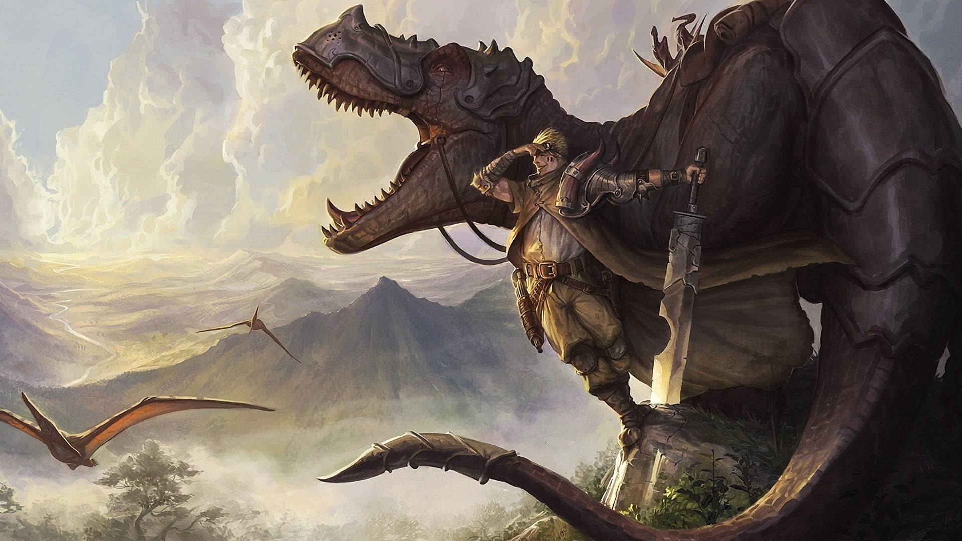 low angle view, statue, dragon, weapon, no people, human representation, western, art and craft, dinosaurs, flying, day, religion, belief, fantasy art, HD Wallpaper