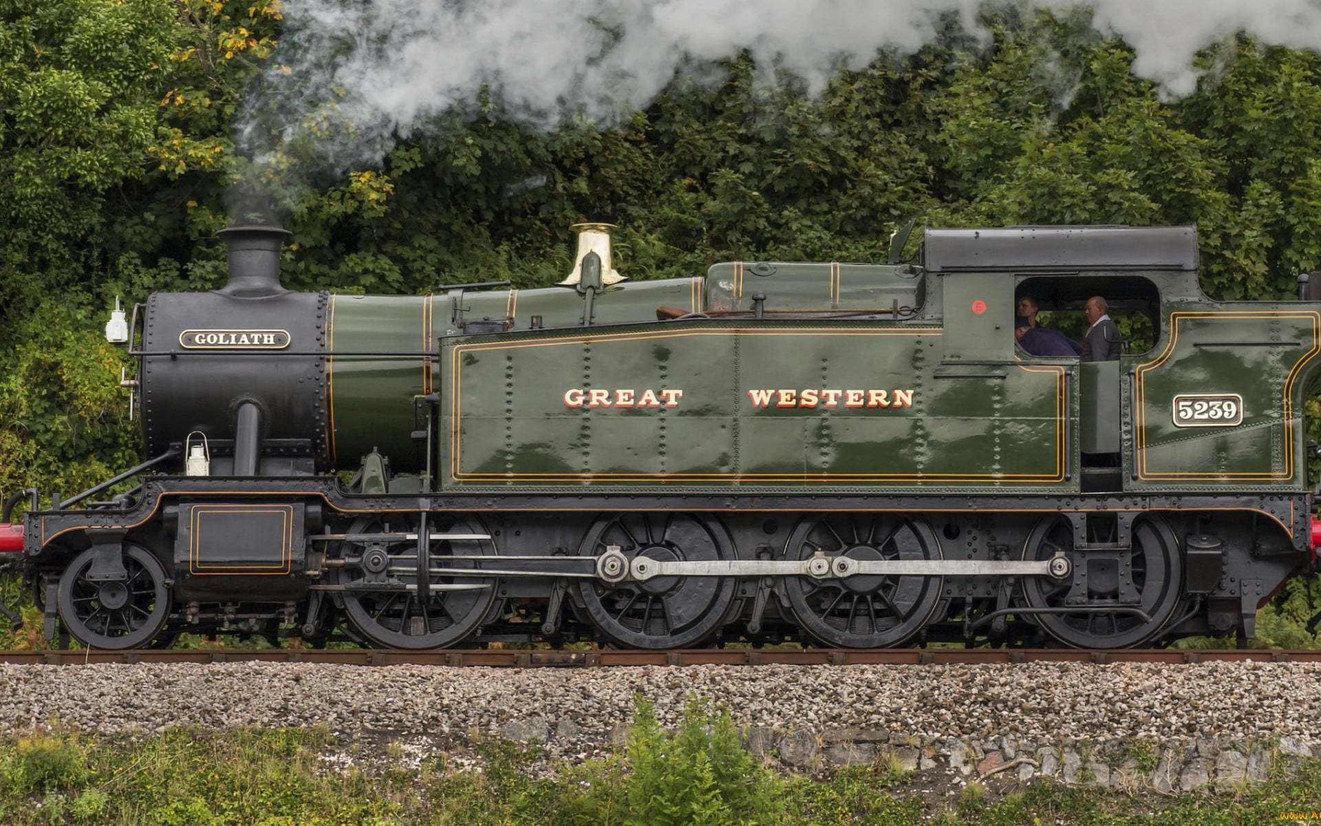 day, no people, locomotive, 1080P, train - vehicle, train, transportation, steam train, smoke - physical structure, number, rail transportation, western, HD Wallpaper