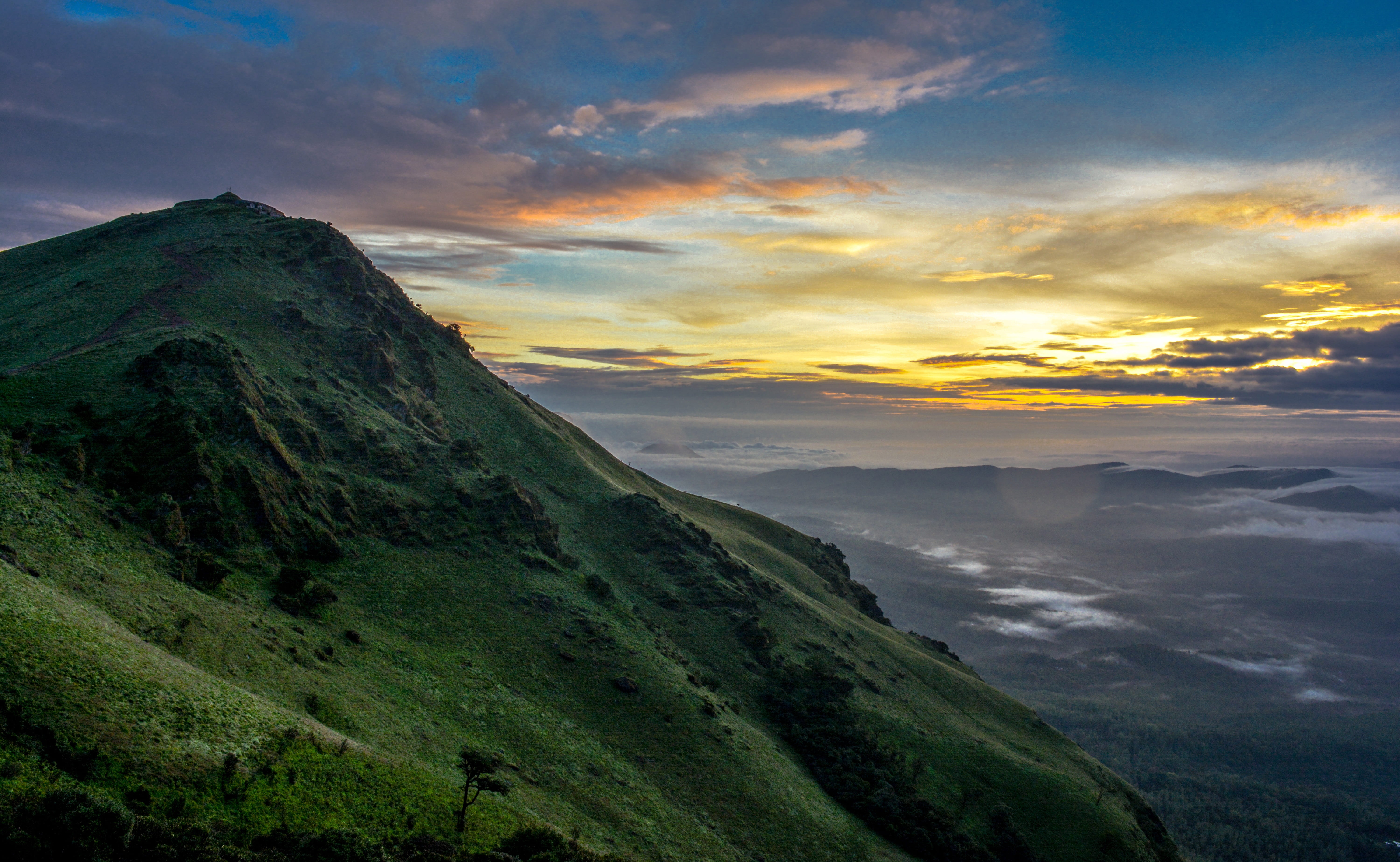 cloud - sky, view, tranquil scene, mountain peak, dramatic sky, mountain, sky, travel, nature, western ghats, land, tranquility, photo, travel destinations, HD Wallpaper