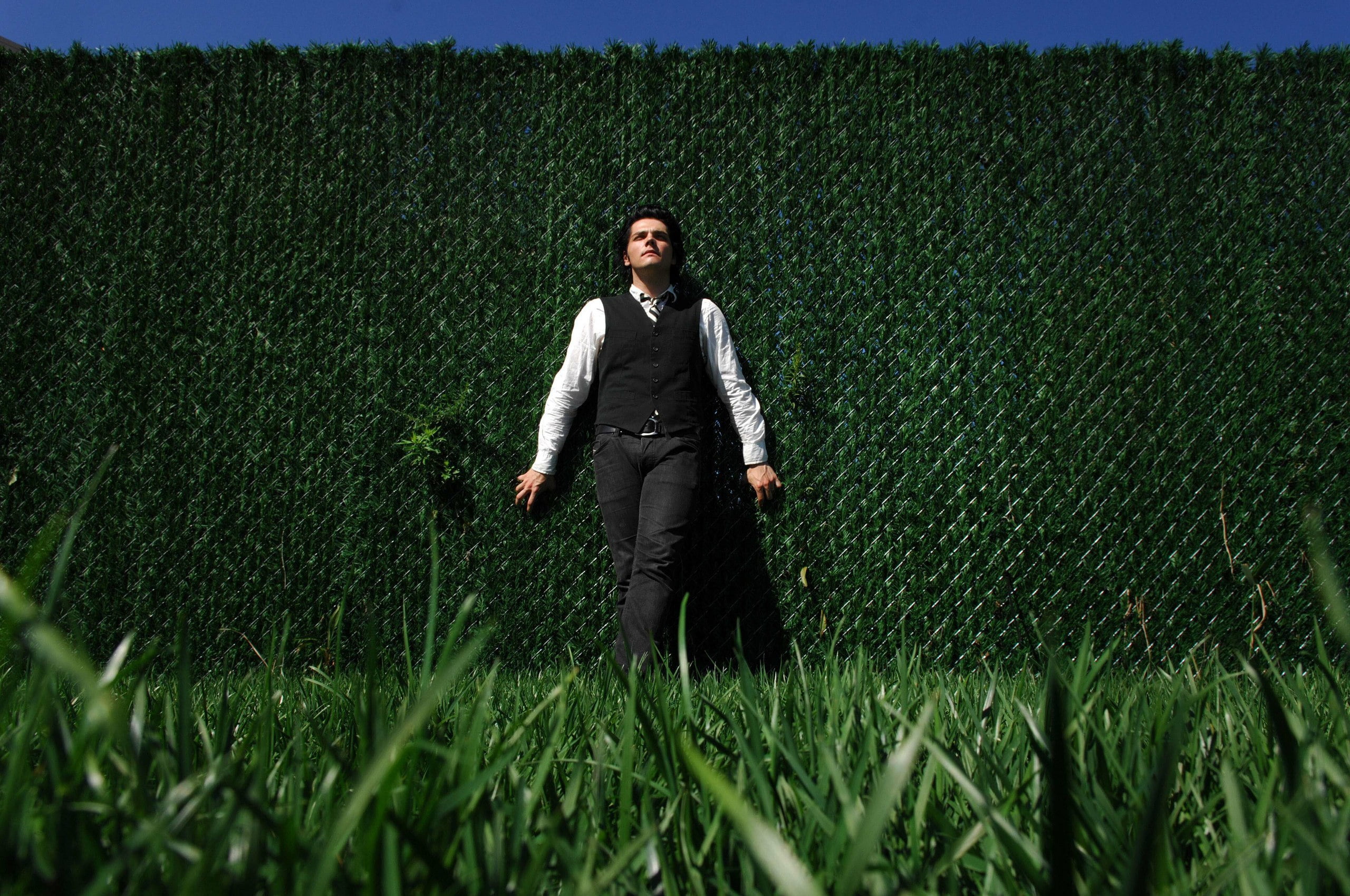 growth, vest, full length, 2K, young adult, front view, black, land, plant, nature, one person, day, s, Gerard way, wall, leisure activity, men, green color, HD Wallpaper