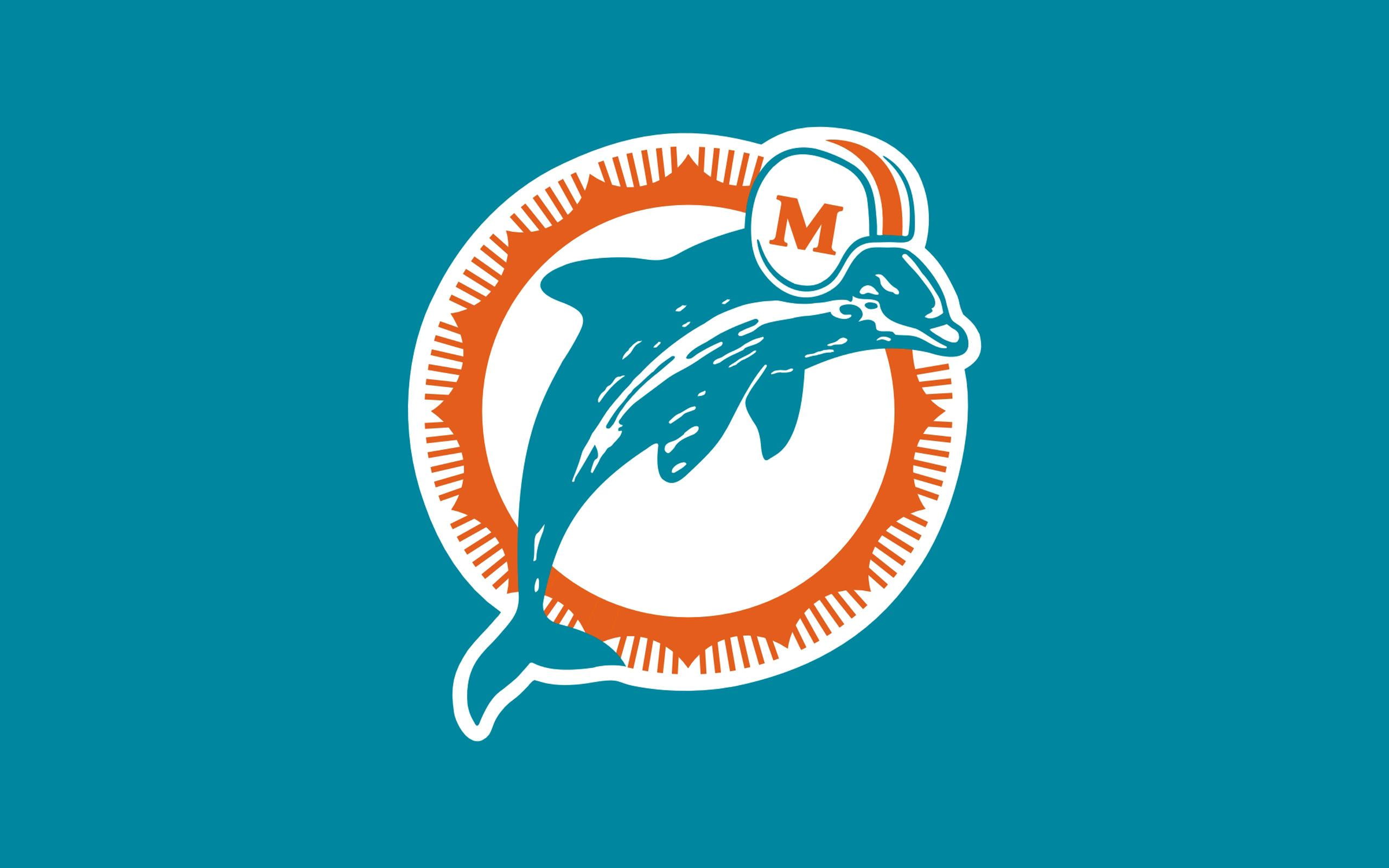 dolphins, football club, club, miami, football, 2K, logo, miami dolphins, HD Wallpaper