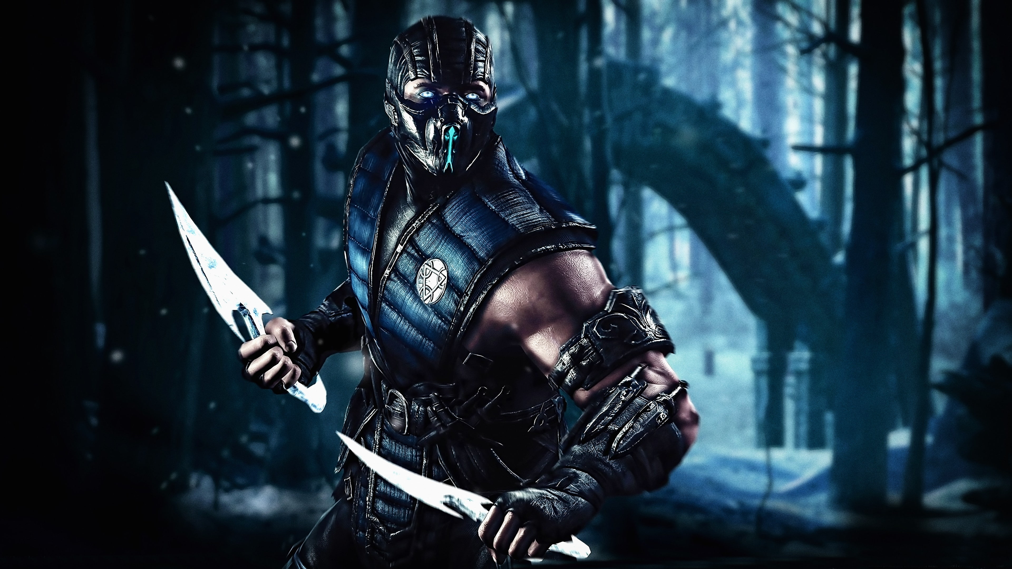 warrior, artwork, 4K, Sub Zero, Mortal Kombat, video games, digital art, HD Wallpaper
