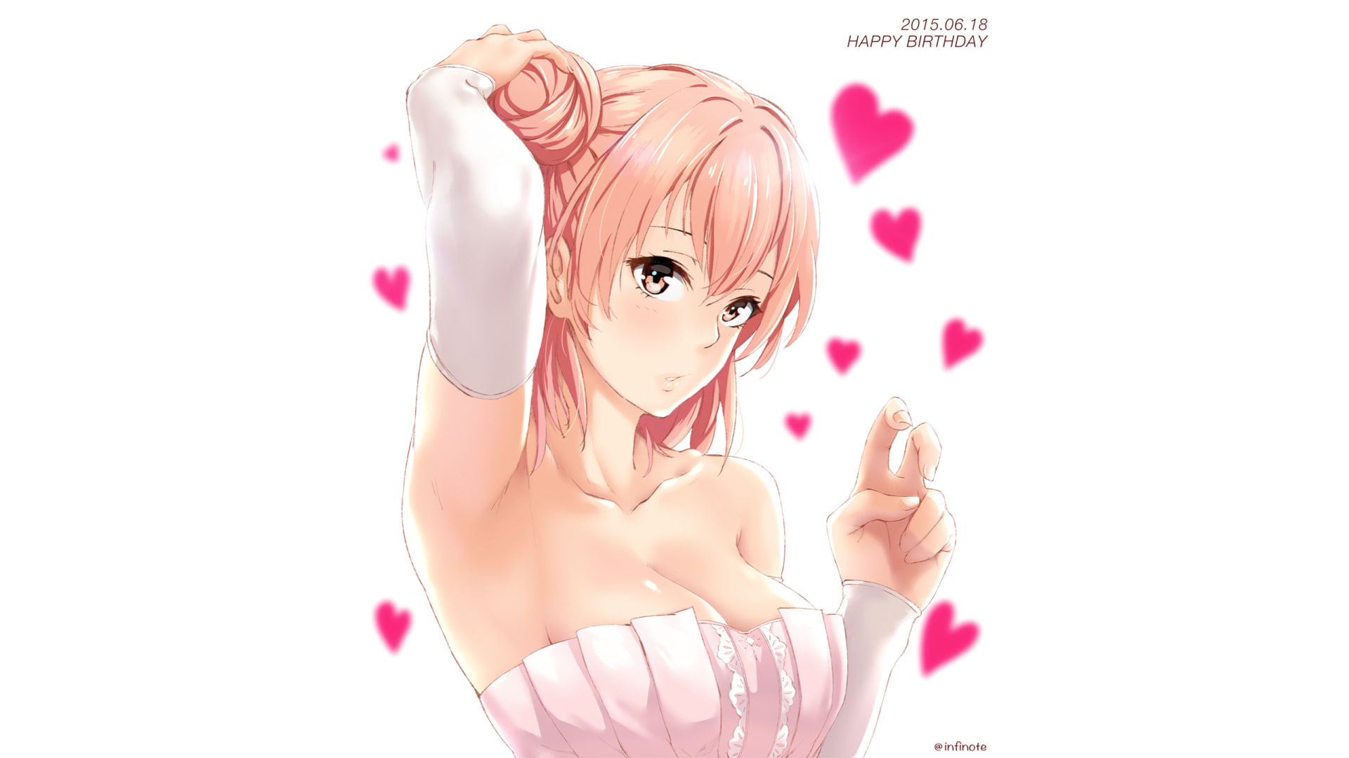 Oregairu, young women, Anime, beautiful woman, pink color, 1080P, cut out, women, hairstyle, My Teen Romantic Comedy SNAFU, fashion, indoors, Yui Yuigahama, HD Wallpaper