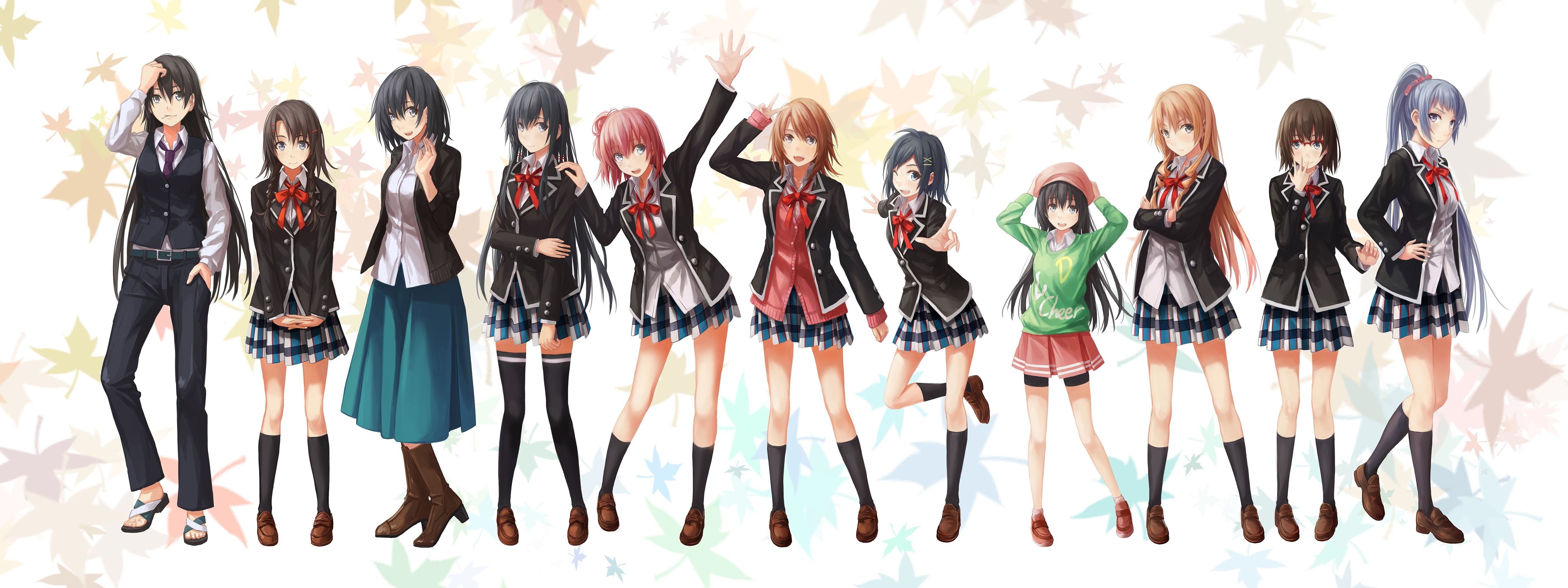 Ebina Hina, Shizuka Hiratsuka, 5K, Iroha Isshiki, Saki Kawasaki, My Teen Romantic Comedy SNAFU, Komachi Hikigaya, Yukino Yukinoshita, Yui Yuigahama, Anime, HD Wallpaper