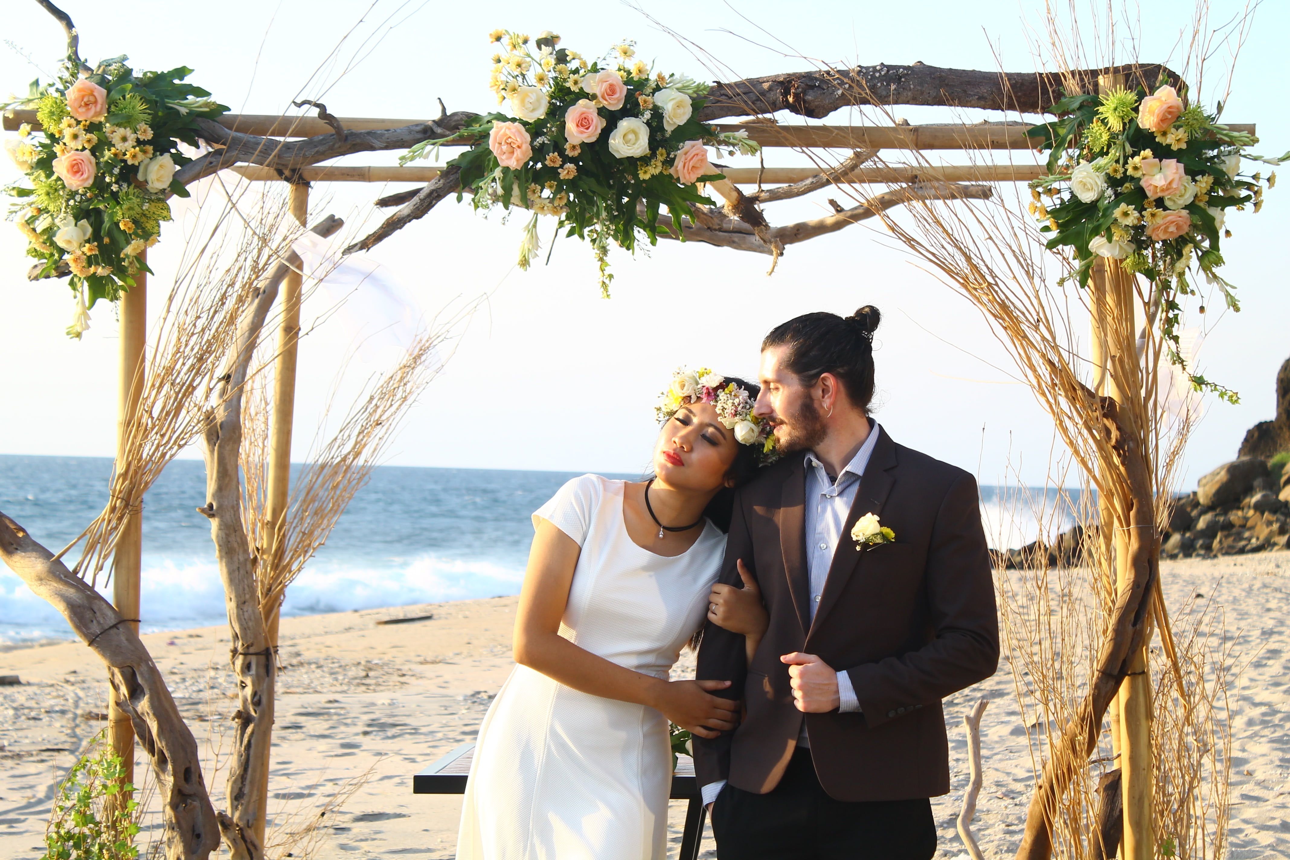 4K, togetherness, life events, emotion, sea, pre wedding, wedding ceremony, beach, love, water, summer, newlywed, couple - relationship, groom, outdoors, HD Wallpaper