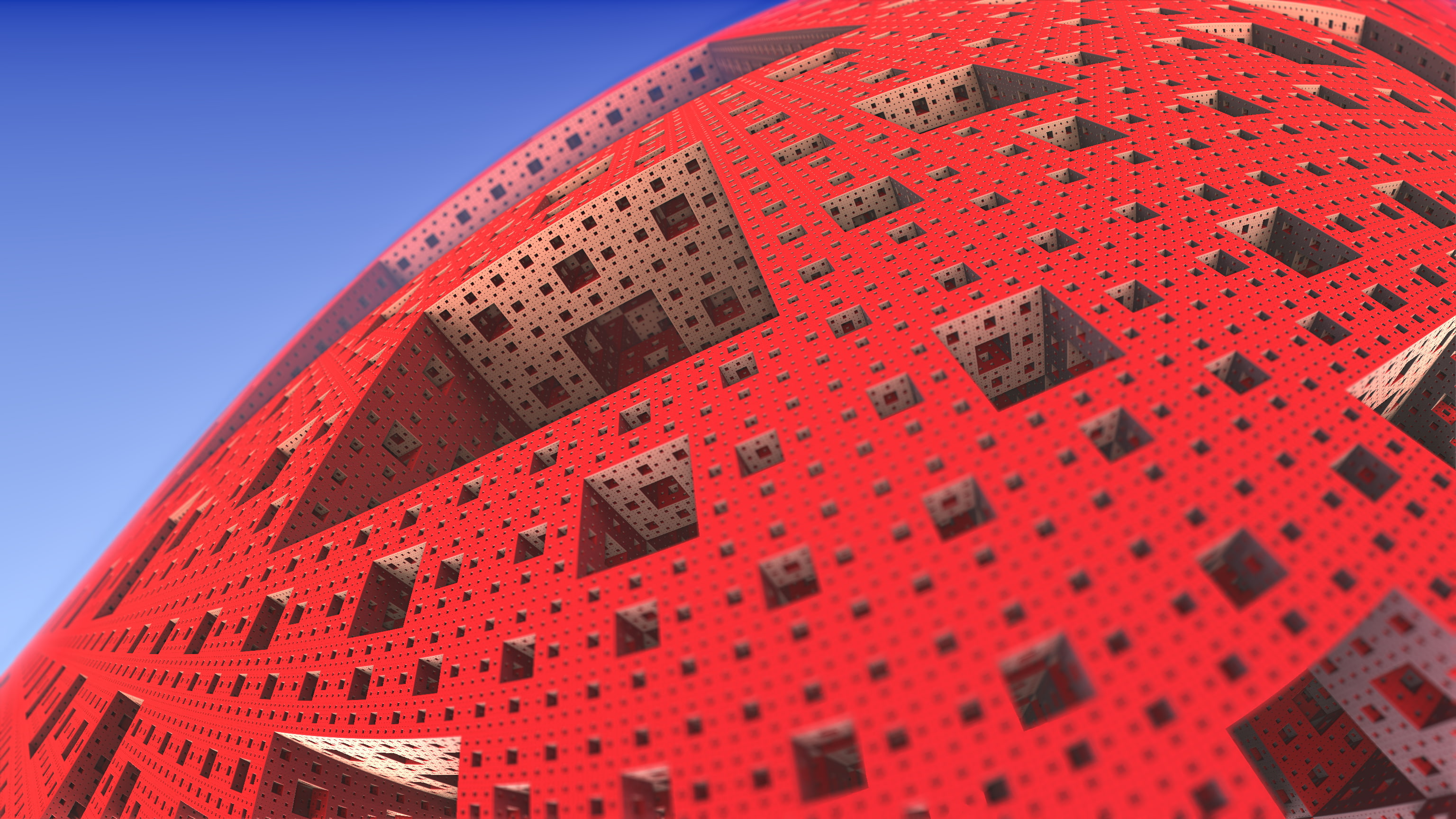 no people, outdoors, office building exterior, day, low angle view, travel destinations, modern, Menger sponge, 2K, 3D Abstract, building, tourism, residential district, HD Wallpaper