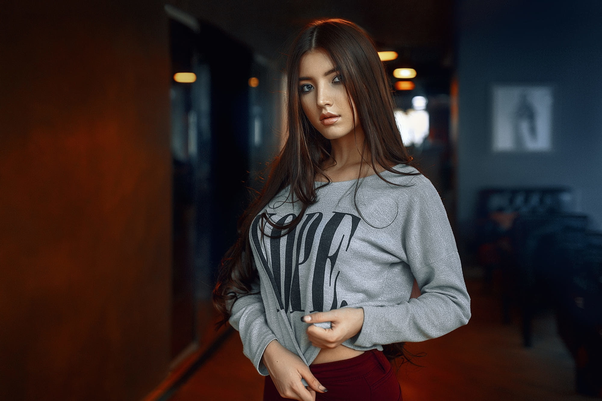 Julia, sponge, Julya, curls, 1080P, Andrey Metelkov, HD Wallpaper