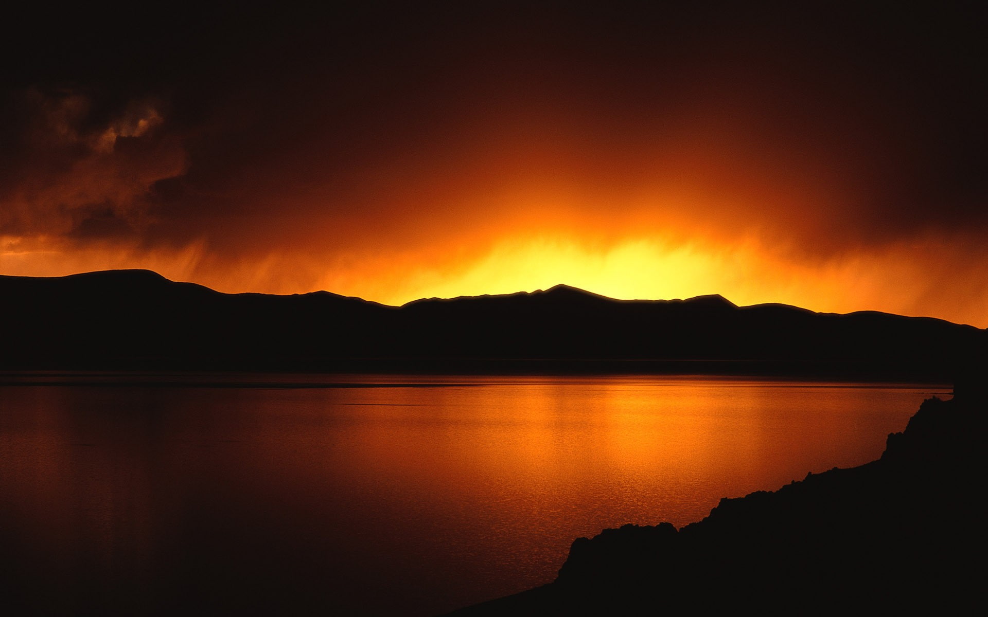 nature, 1080P, silhouette, dark, color correction, sunset, HD Wallpaper